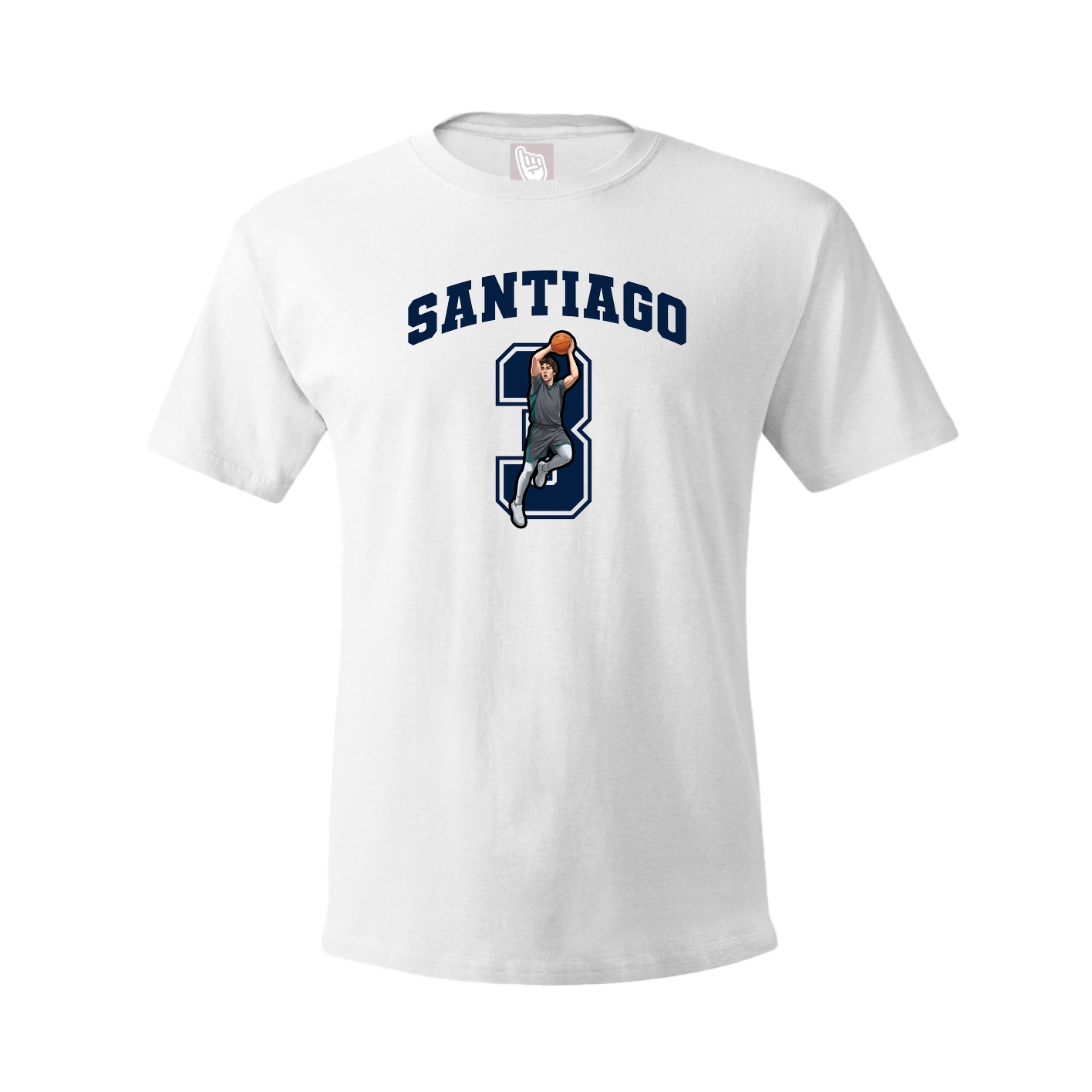 Youth Tee — Number in White