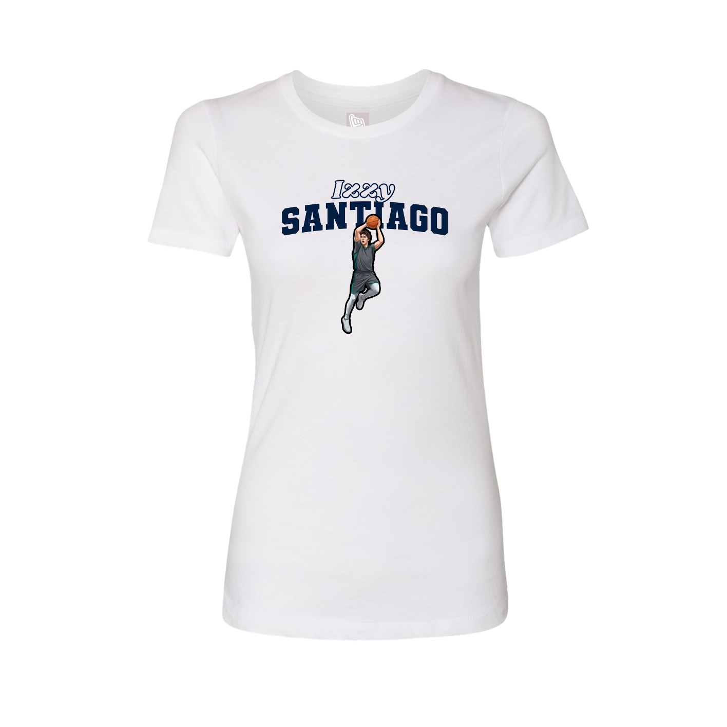 Fitted Women's Tee — Name Arch in White