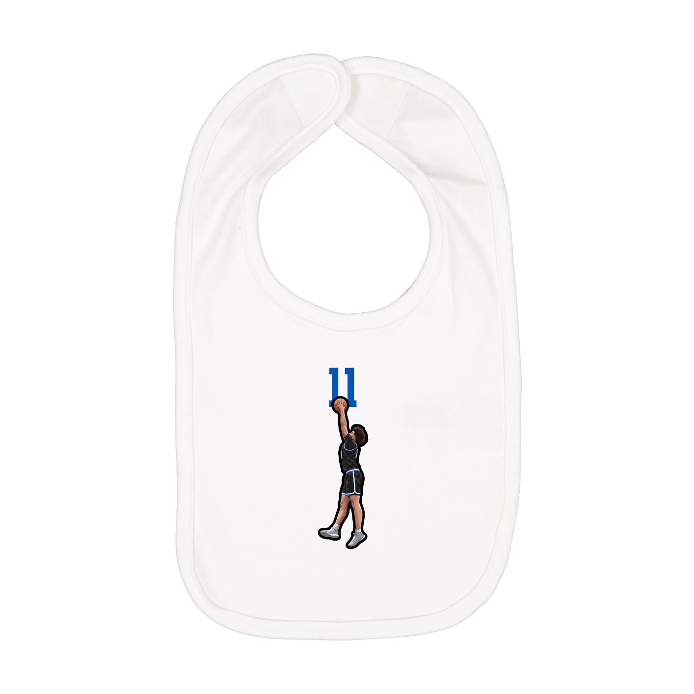 Infant Bib — Number Top in White