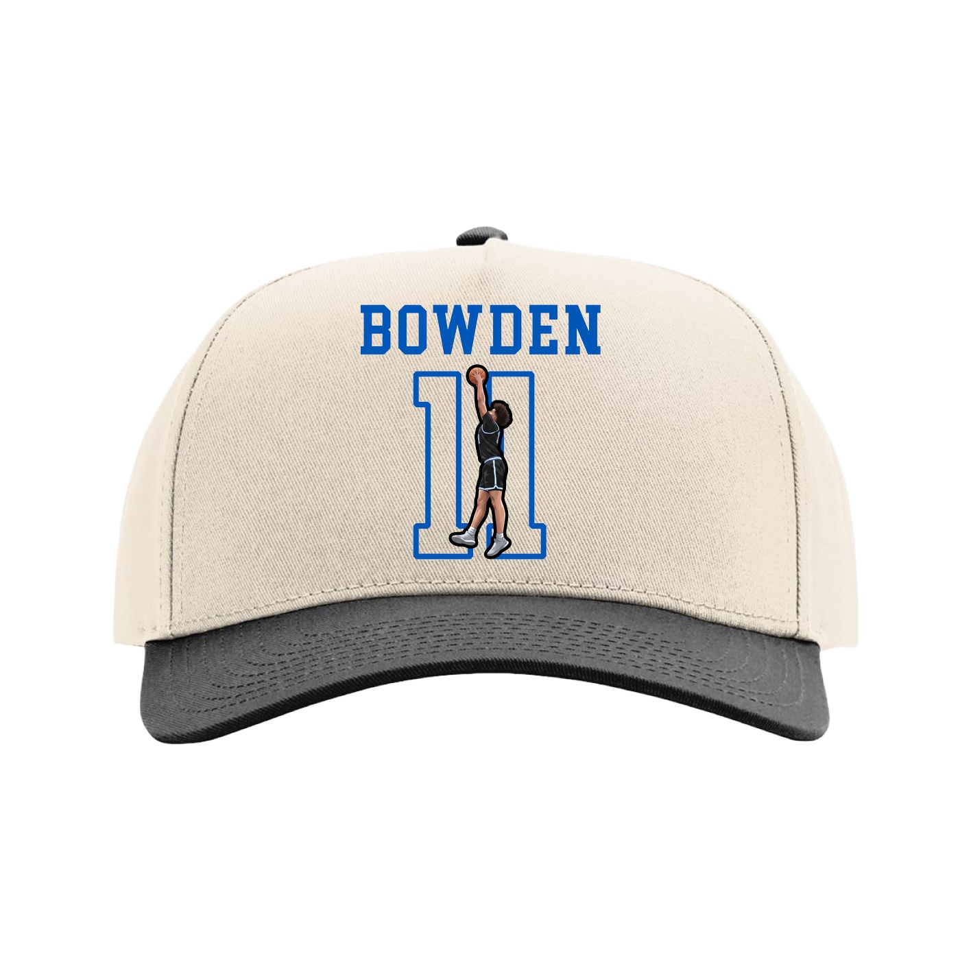 Full Fabric Five-Panel Champ Cap — Shirsey in Cream/Black