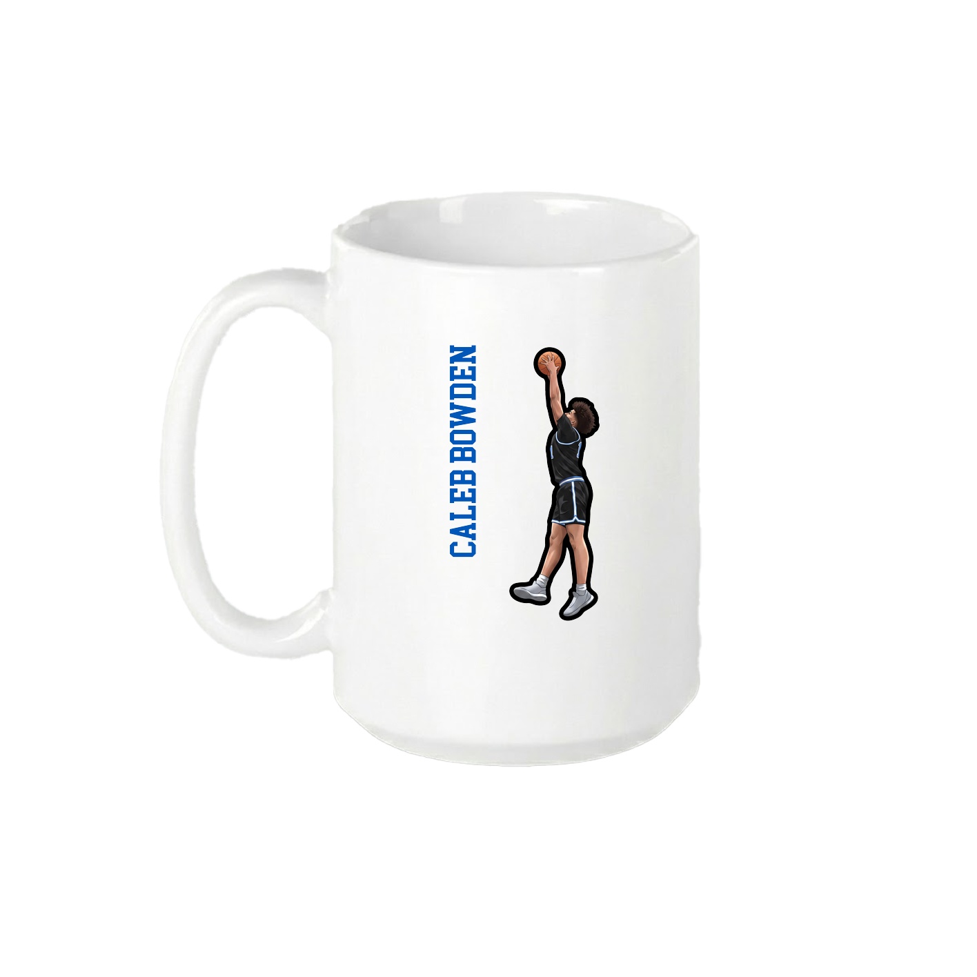 15oz Coffee Mug — Name Vertical in White