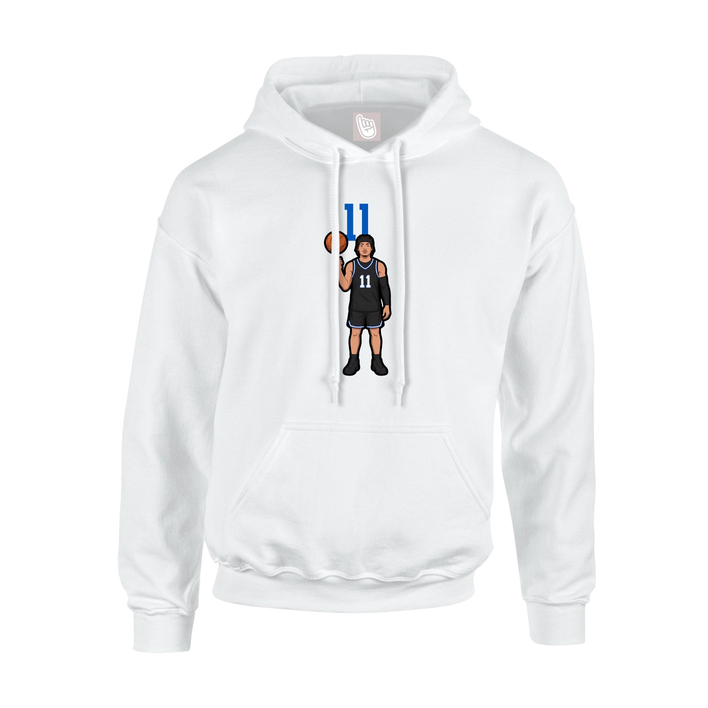 Youth Hoodie — Number Top in White