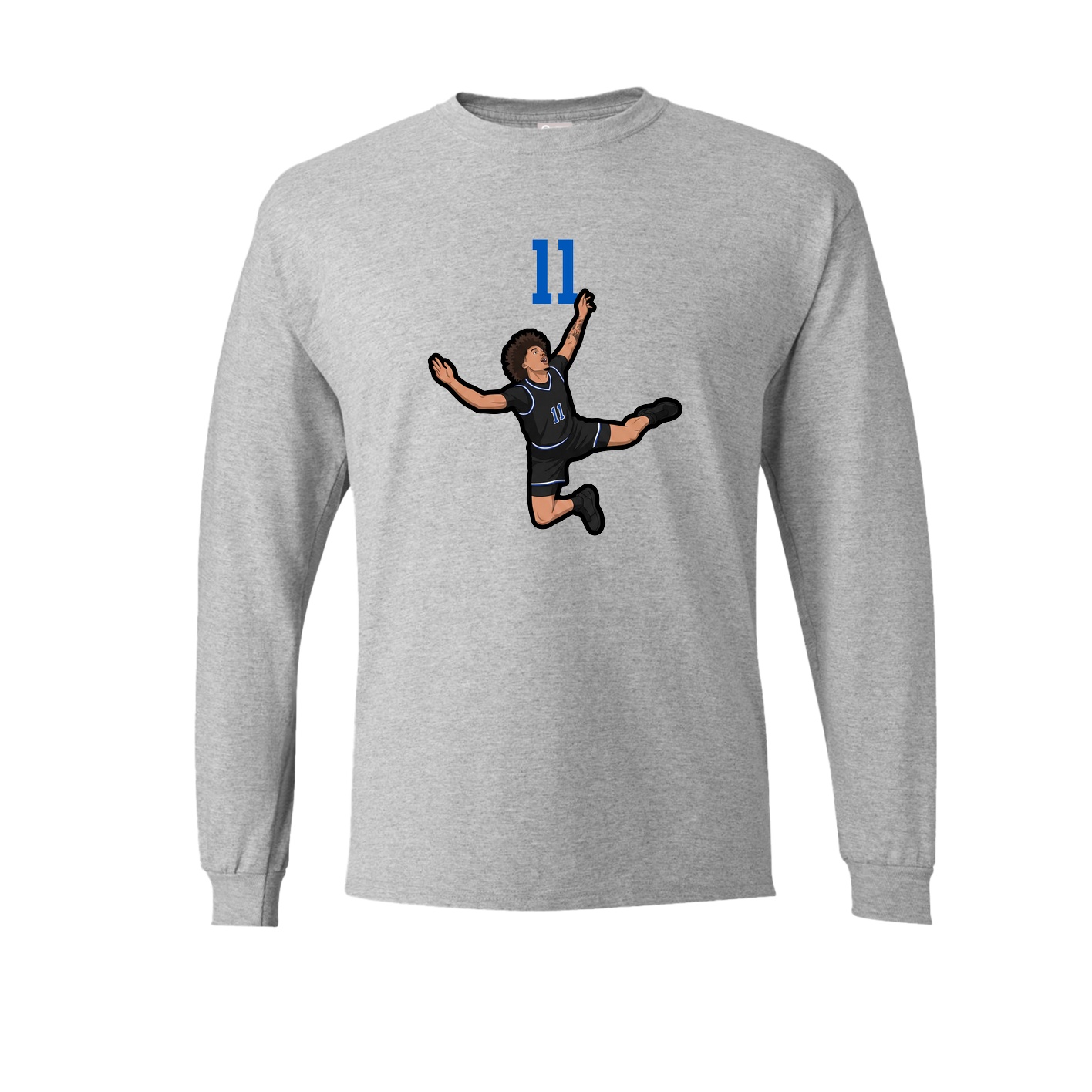 Long Sleeve Tee — Number Top in Grey