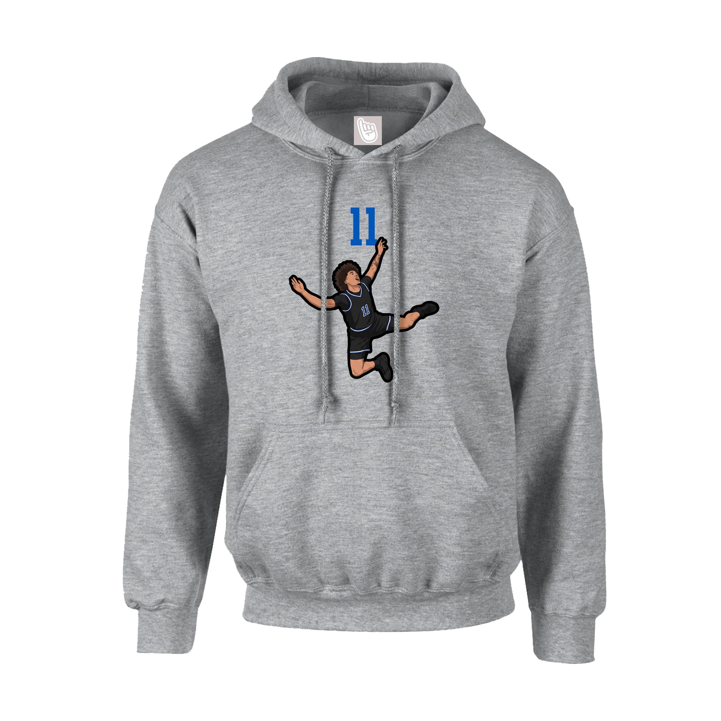 Hoodie — Number Top in Grey