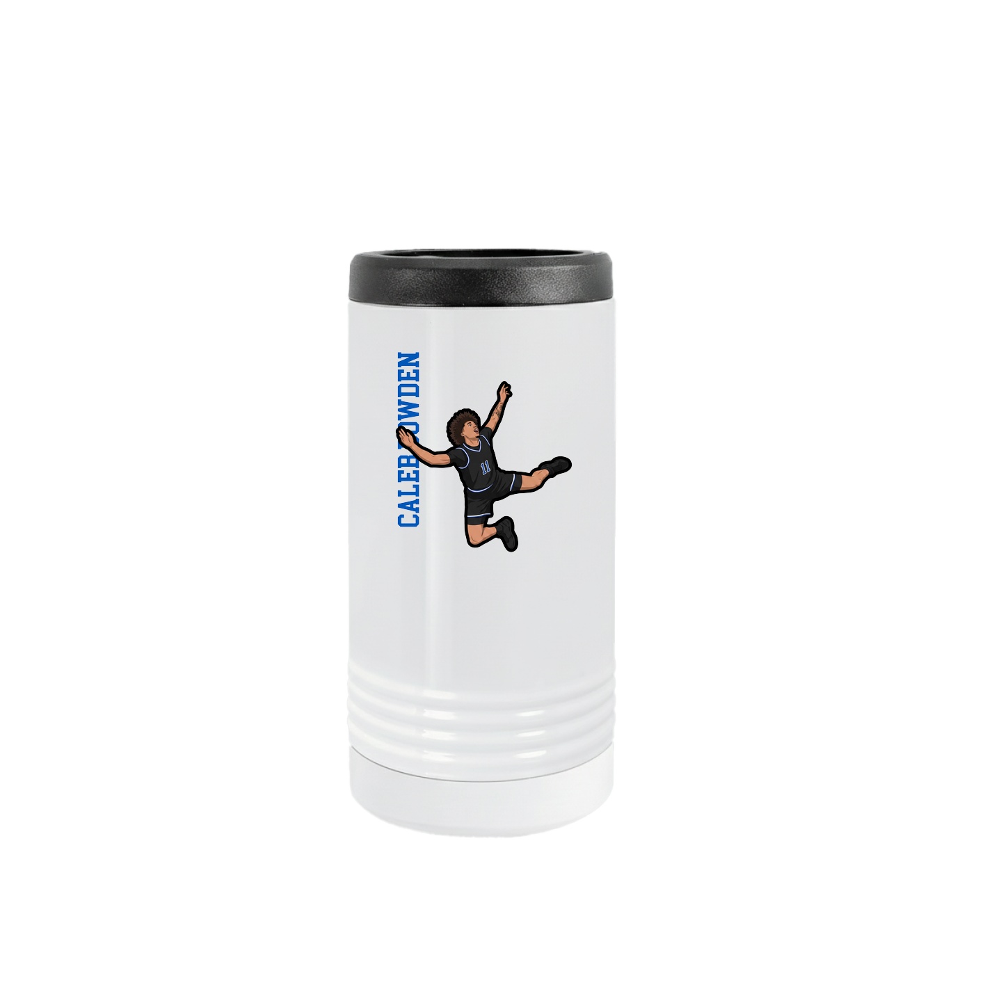 Slim Beverage Holder — Name Vertical in White