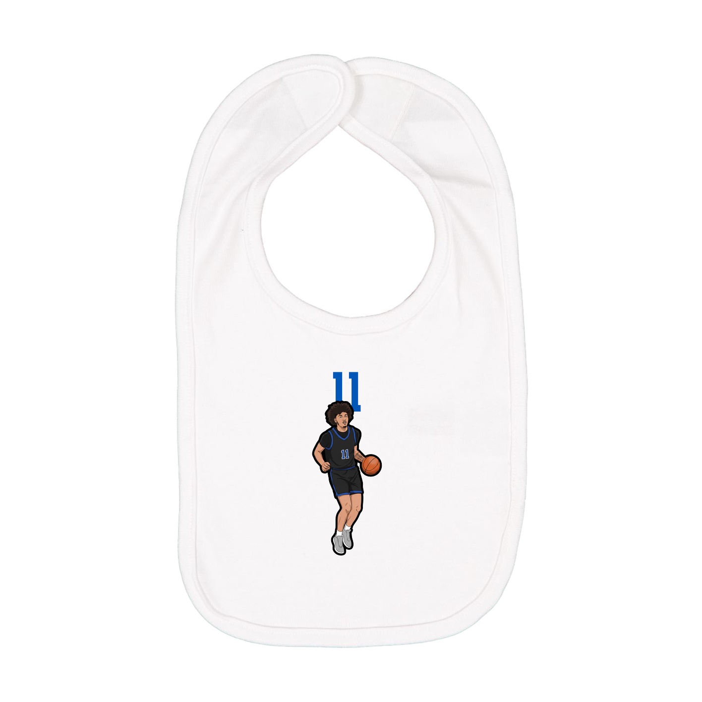 Infant Bib — Number Top in White