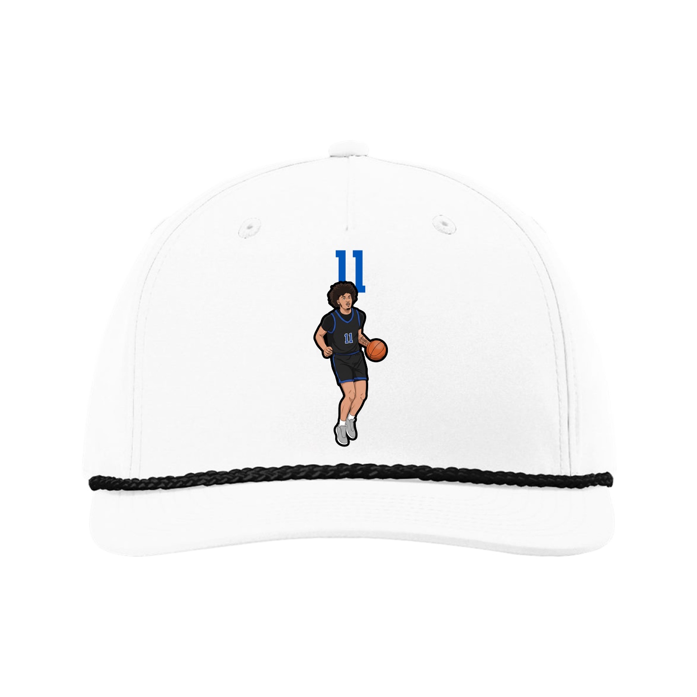 Five-Panel Classic Rope Cap — Number Top in White