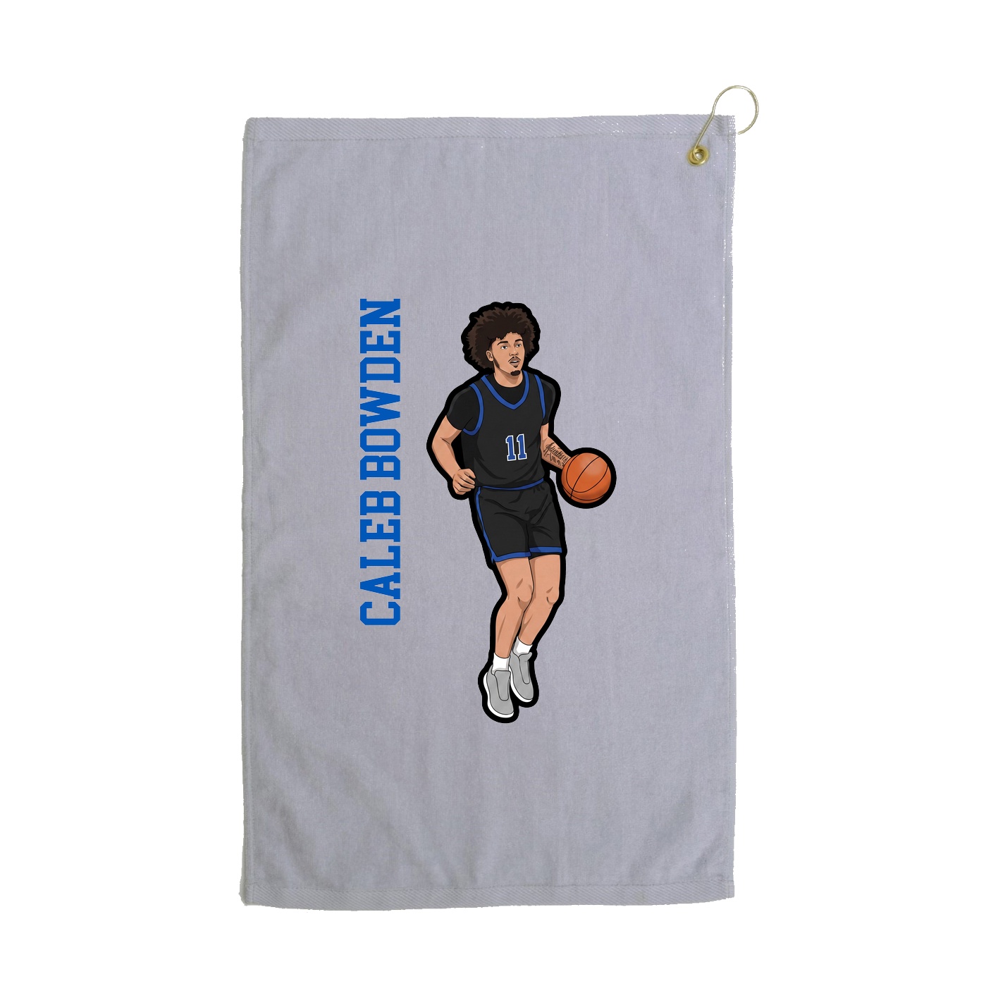 Golf Towel — Name Vertical in Grey