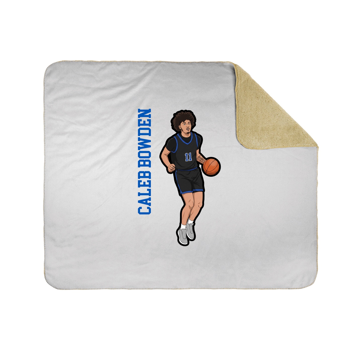 Throw Blanket — Name Vertical in White