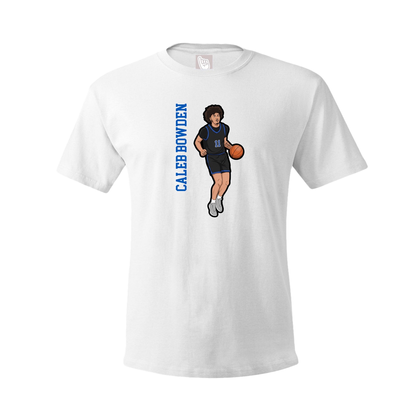 Youth Tee — Name Vertical in White