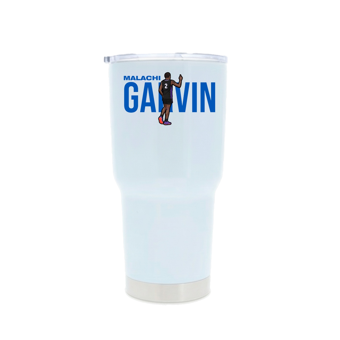 30oz Stainless Steel Tumbler — Player Name in White