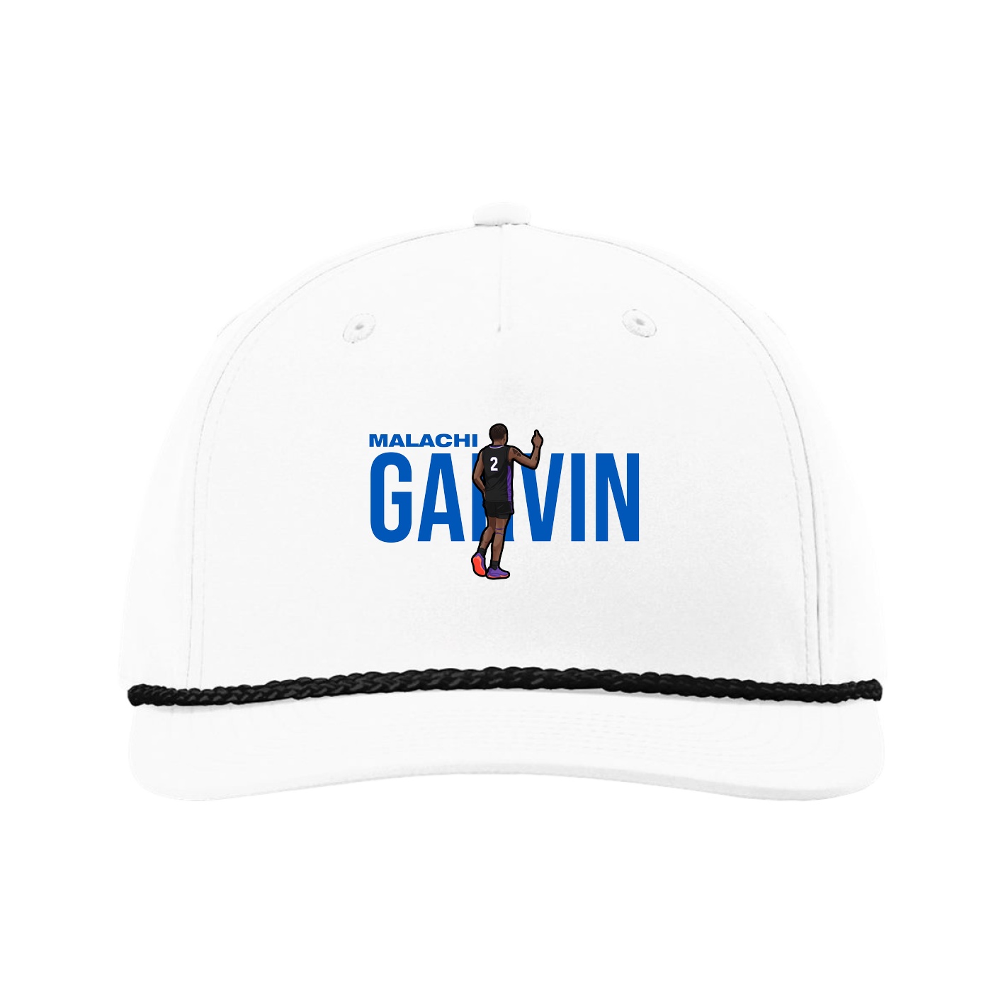 Five-Panel Classic Rope Cap — Player Name in White