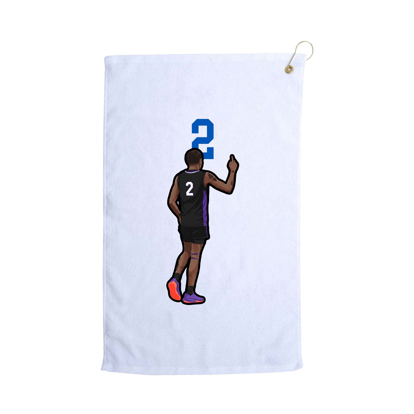 Golf Towel — Number Top in White