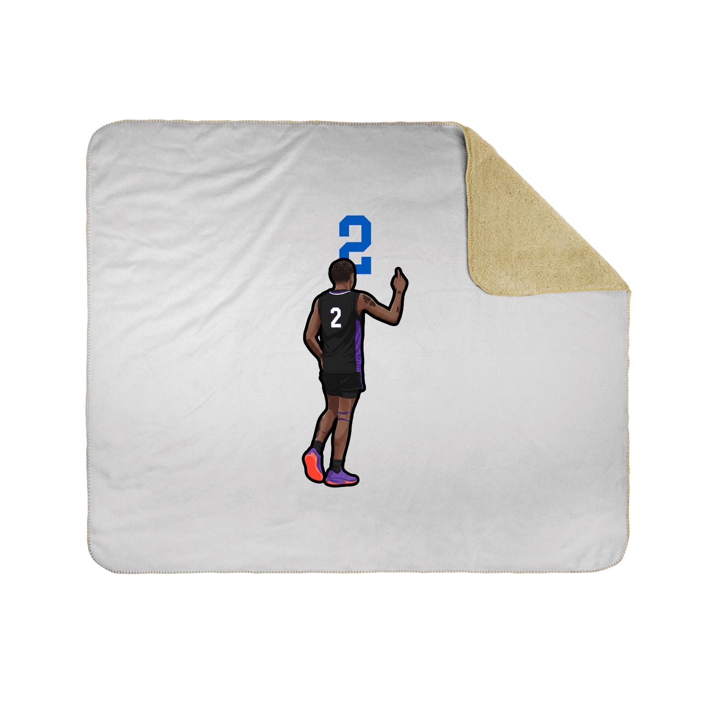 Throw Blanket — Number Top in White
