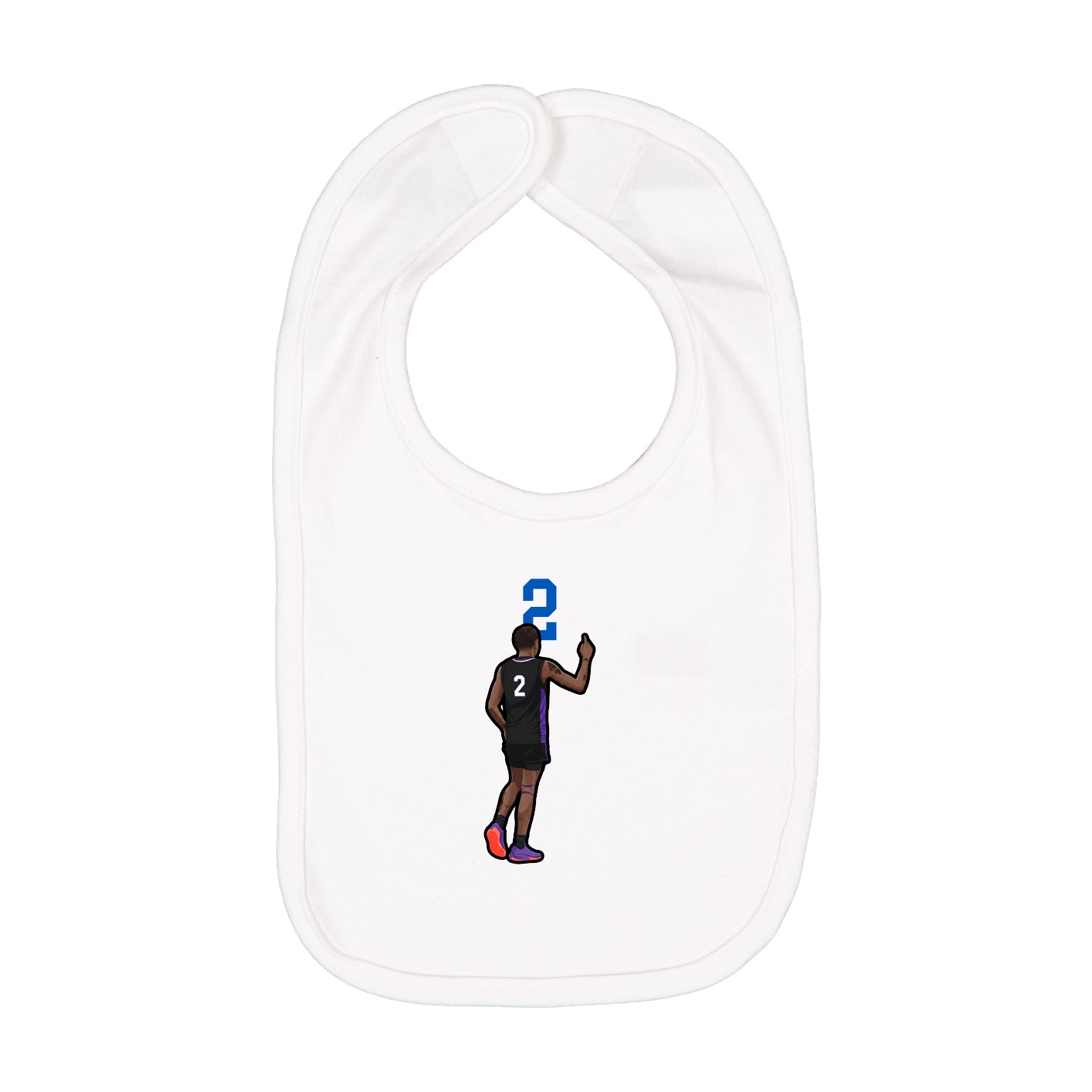 Infant Bib — Number Top in White