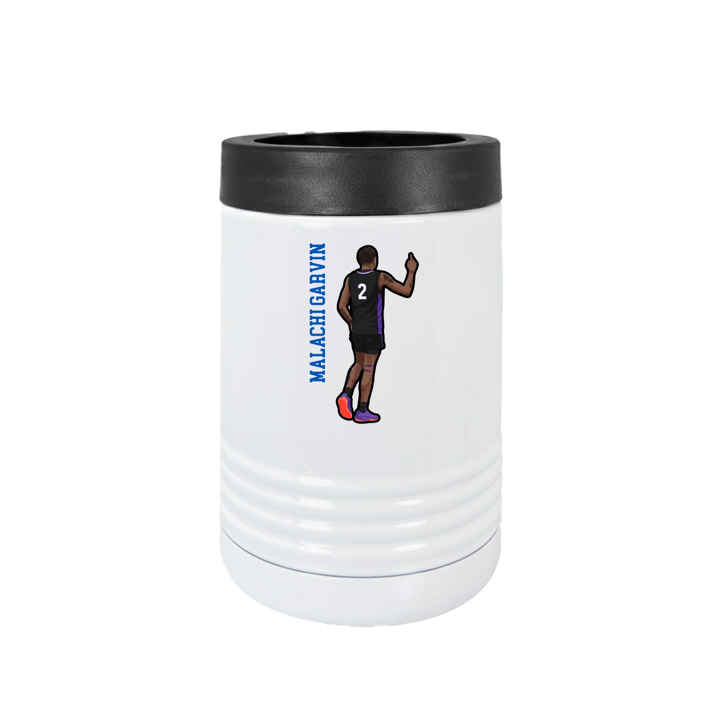 Beverage Holder — Name Vertical in White