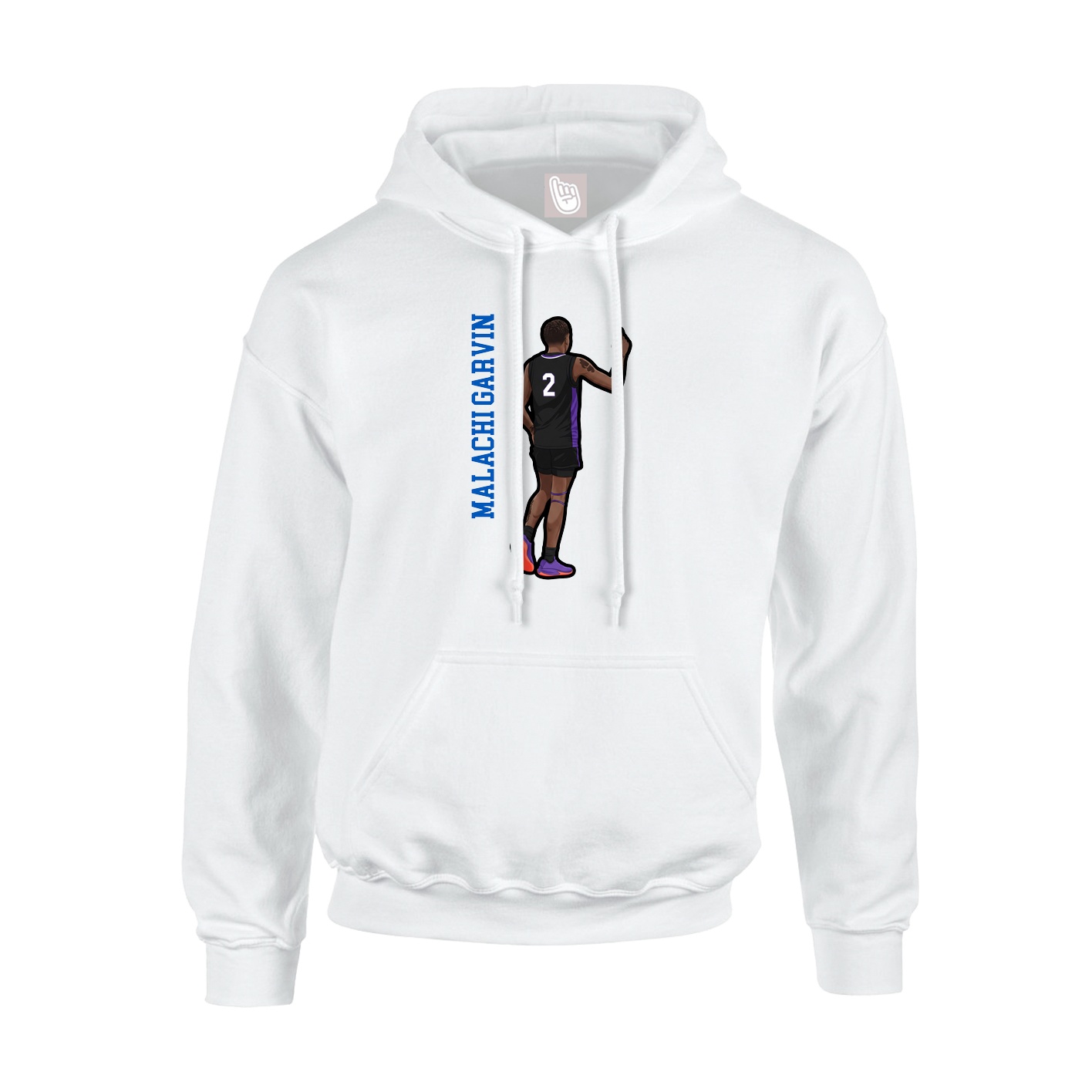 Hoodie — Name Vertical in White