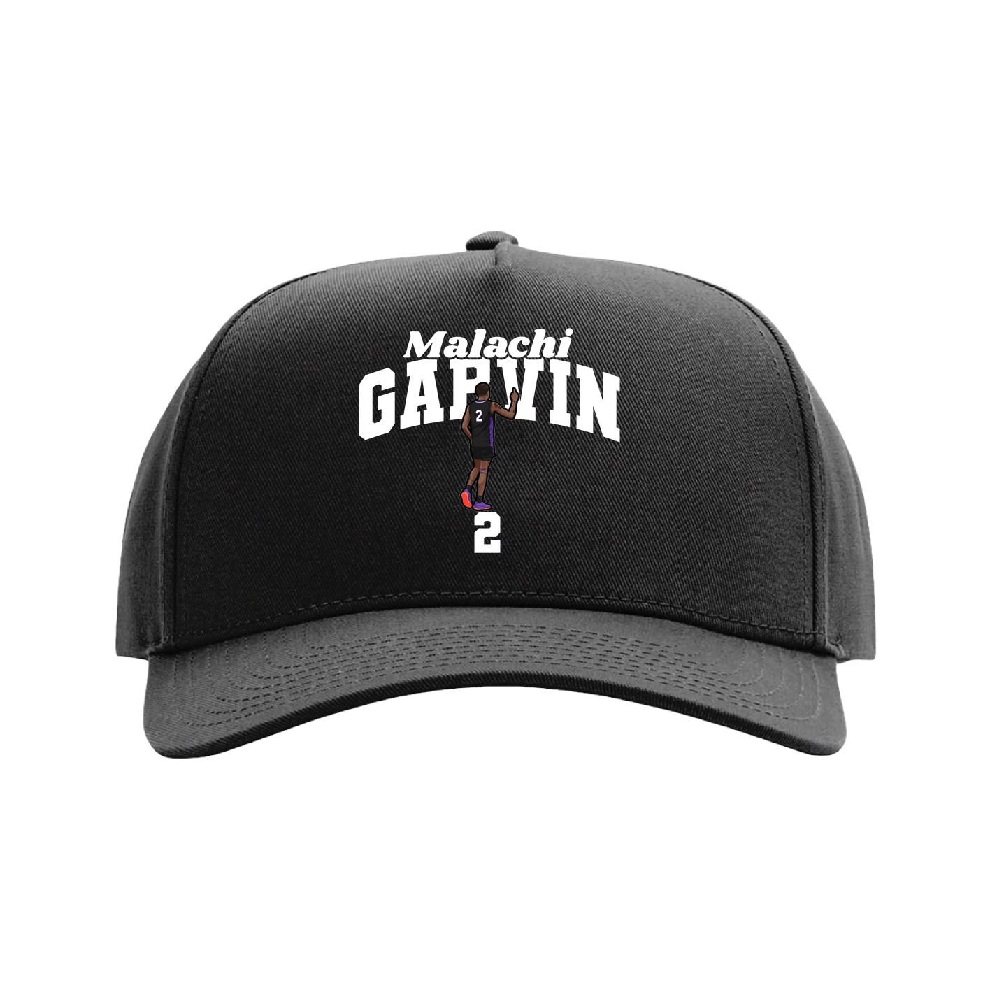 Full Fabric Five-Panel Champ Cap — Signature Arch in Black
