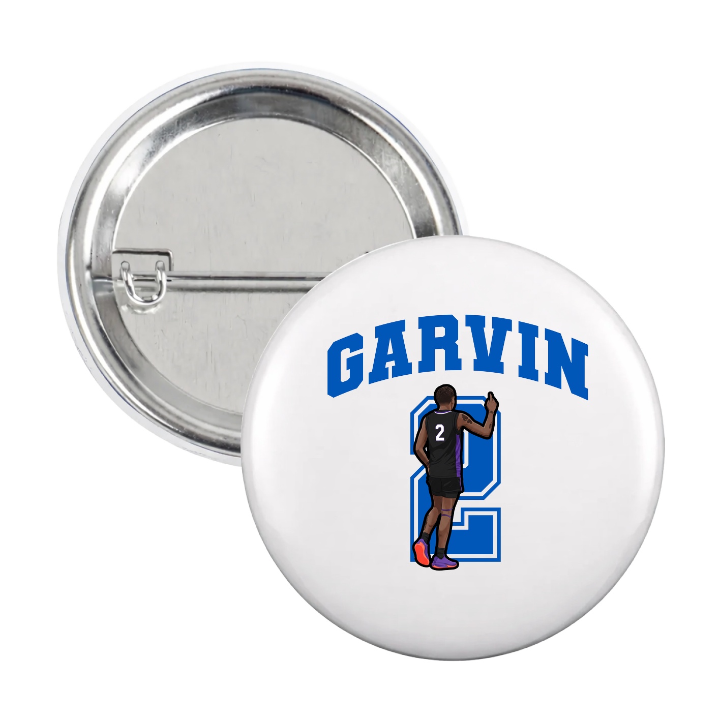Game Day Button — Number in White