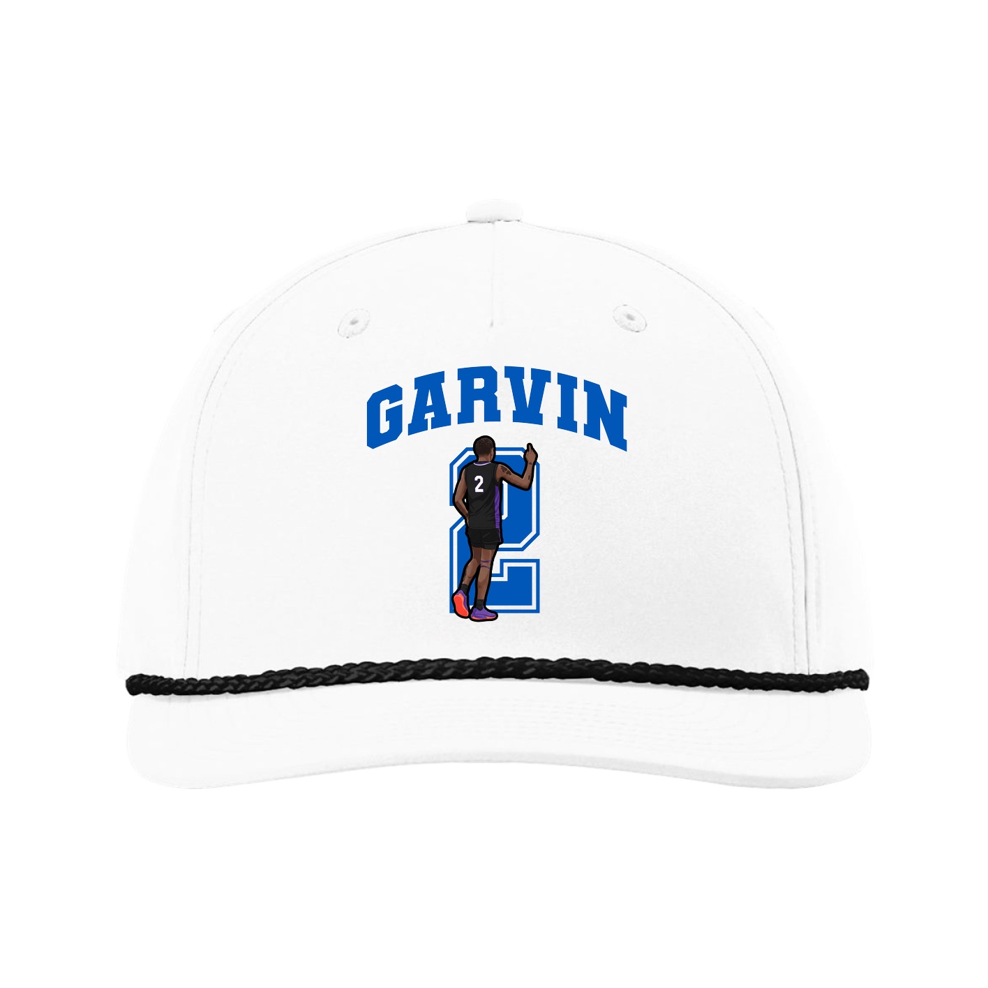 Five-Panel Classic Rope Cap — Number in White