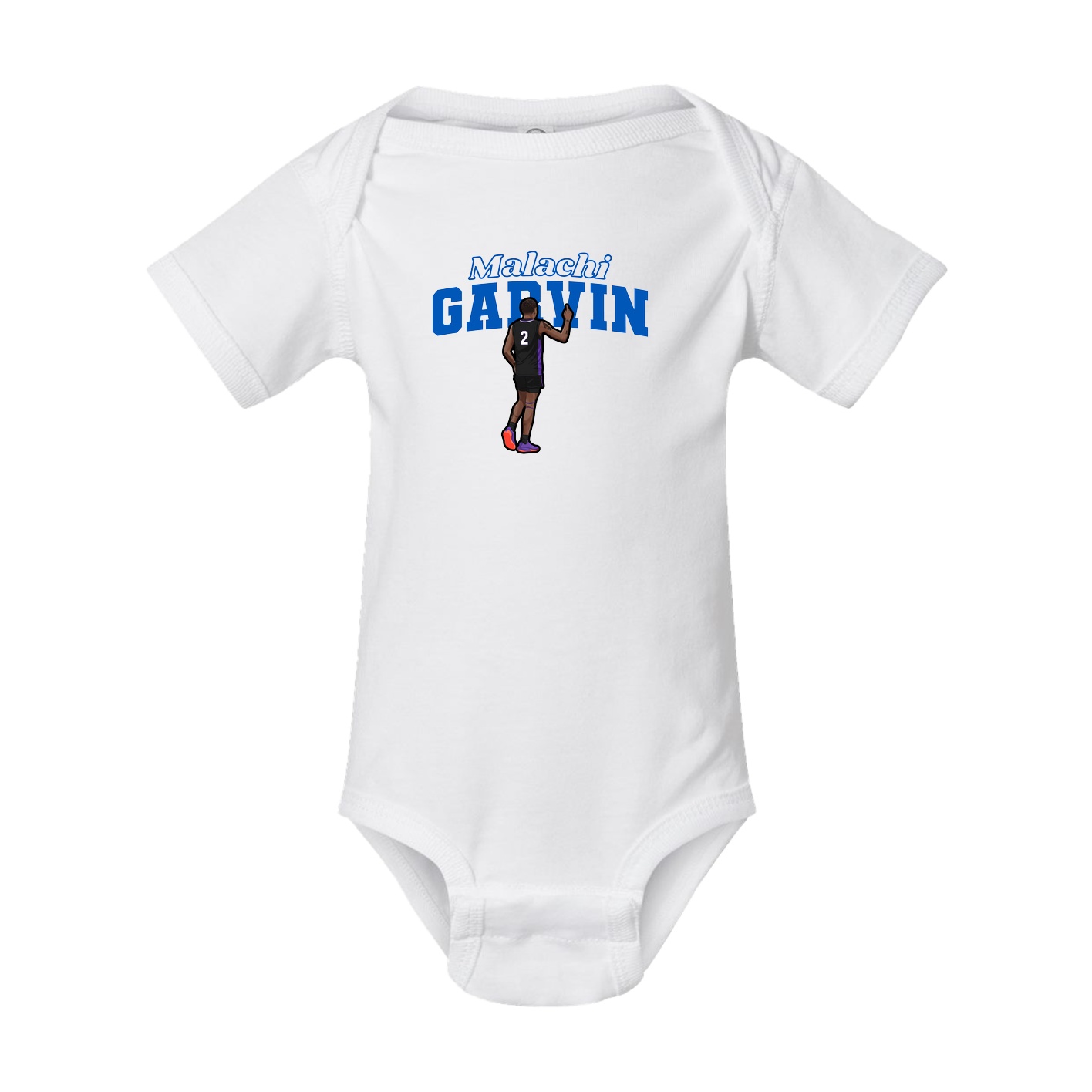 Baby Onesie — Name Arch in White