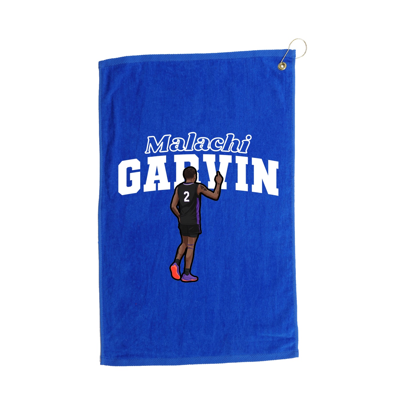 Golf Towel — Name Arch in Royal
