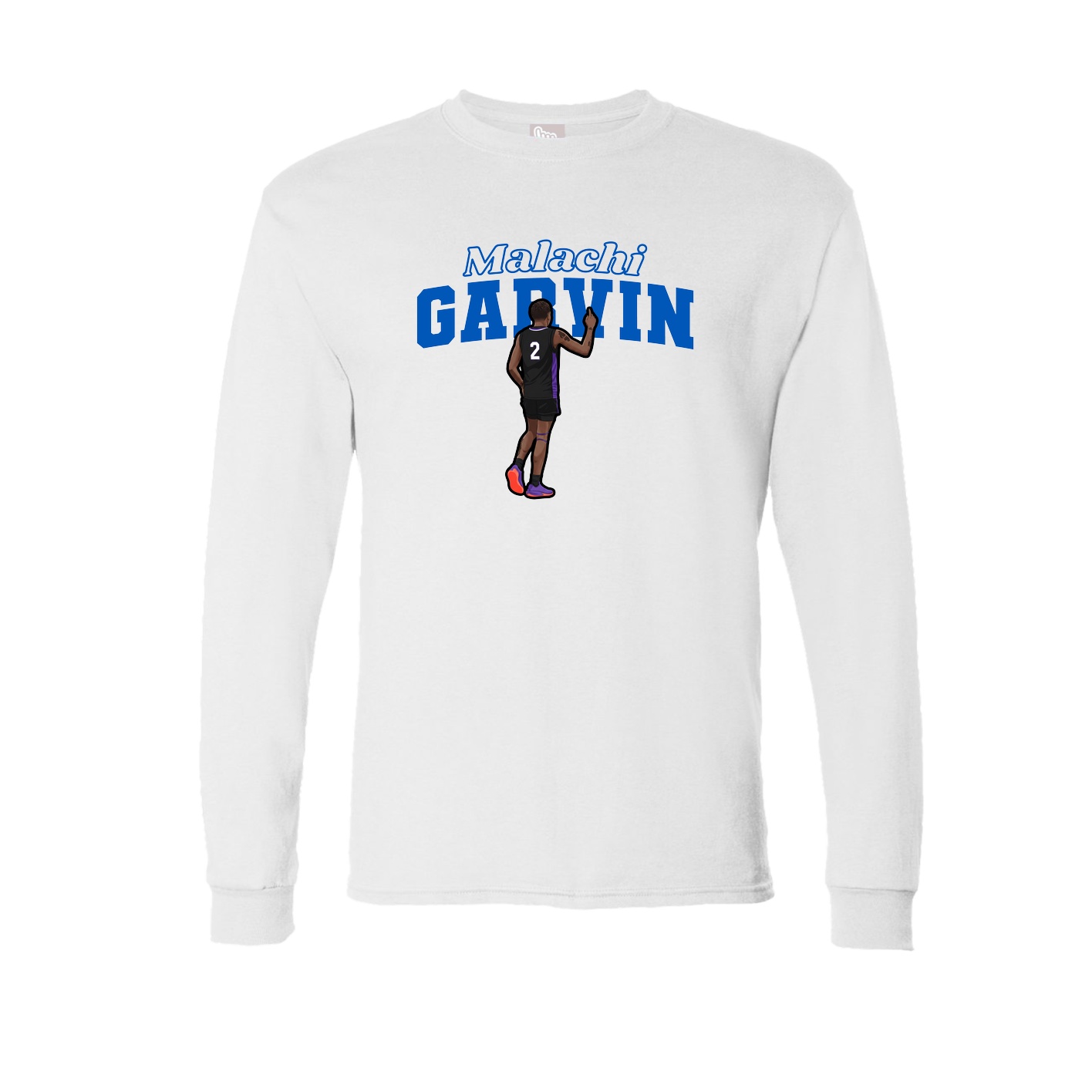 Long Sleeve Tee — Name Arch in White