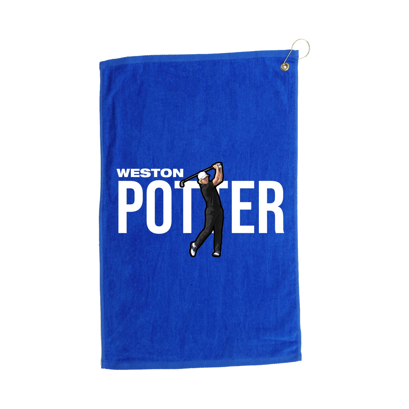 Golf Towel — Player Name in Royal