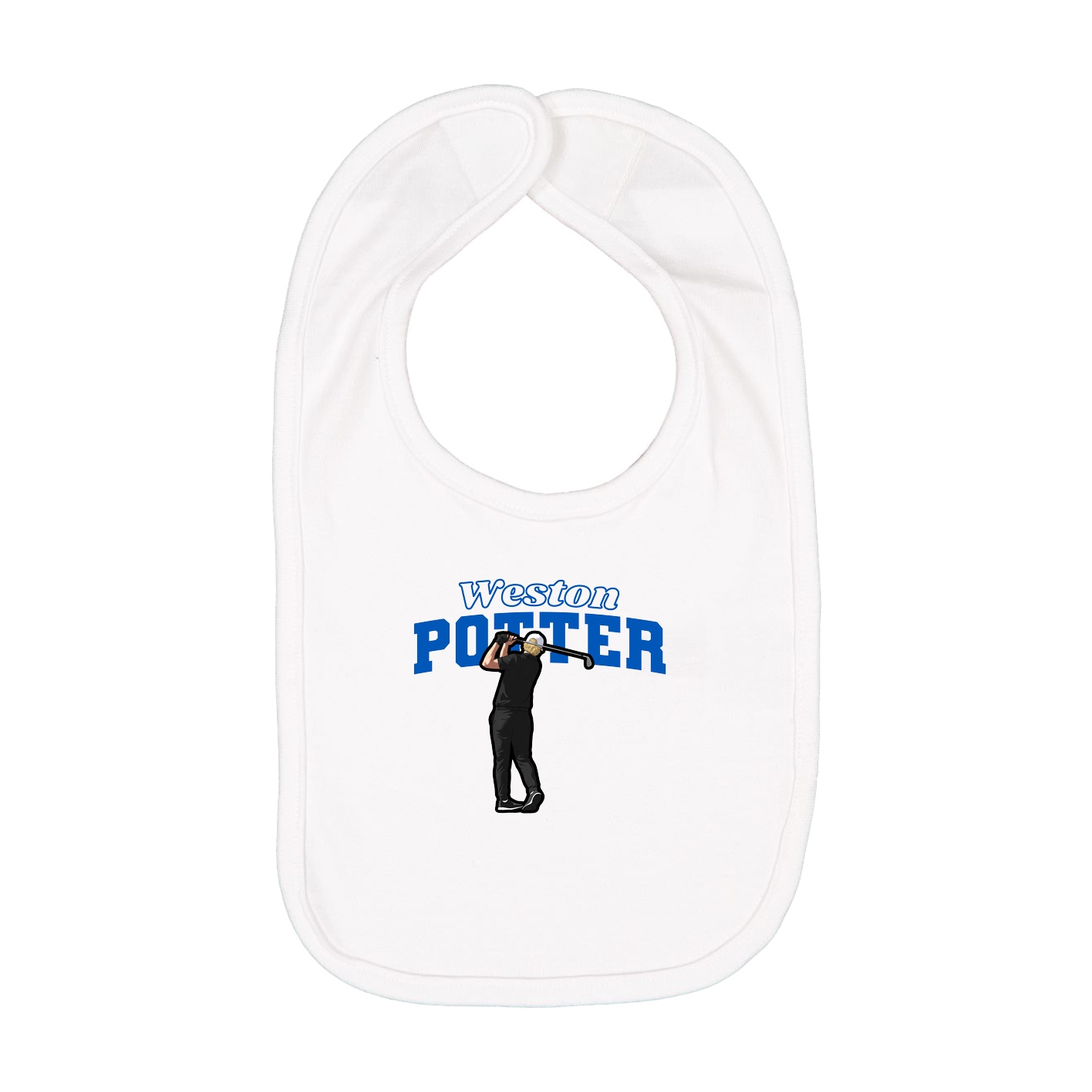 Infant Bib — Name Arch in White