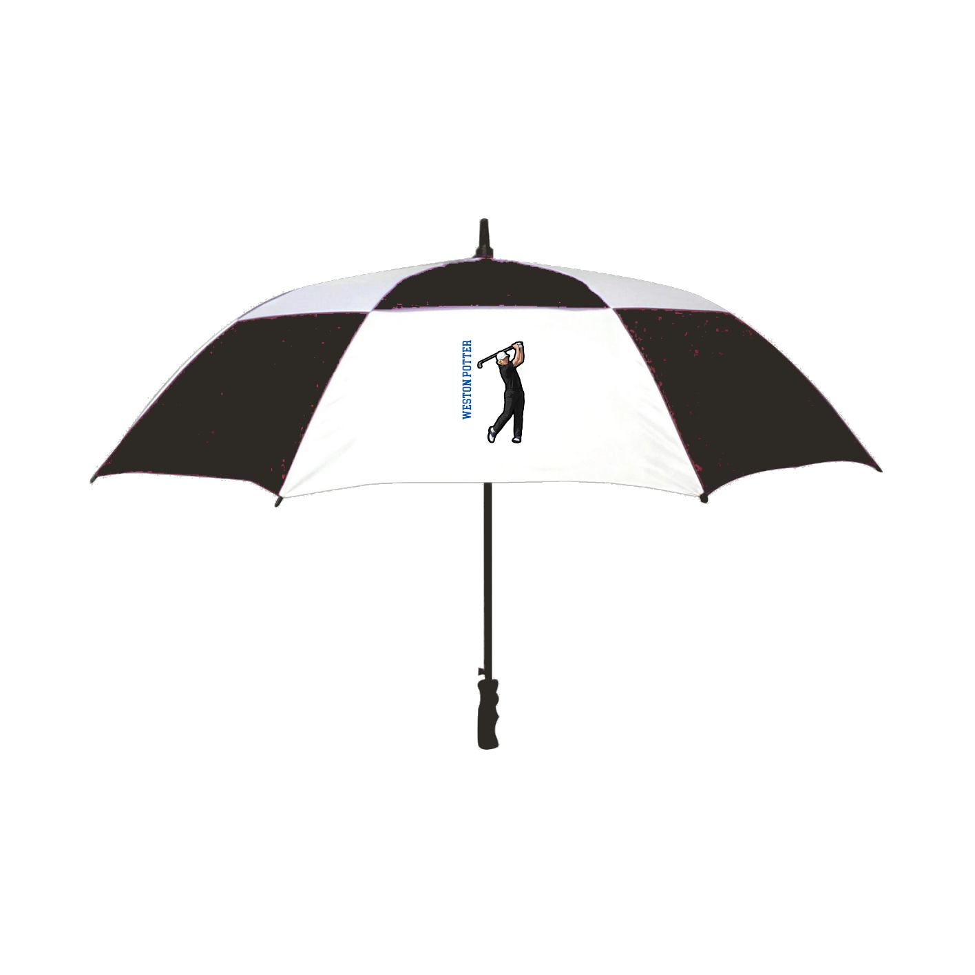 Golf Umbrella — Name Vertical in Black