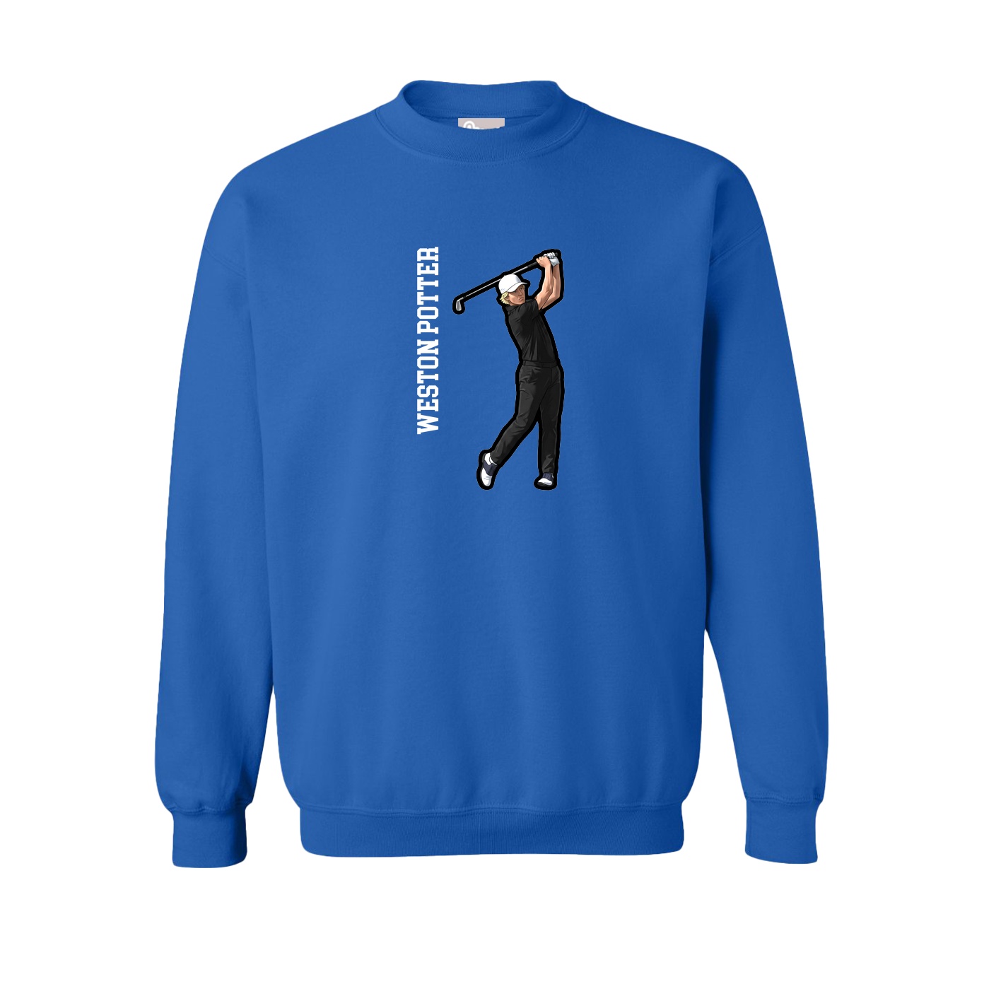 Fleece Crew — Name Vertical in Royal