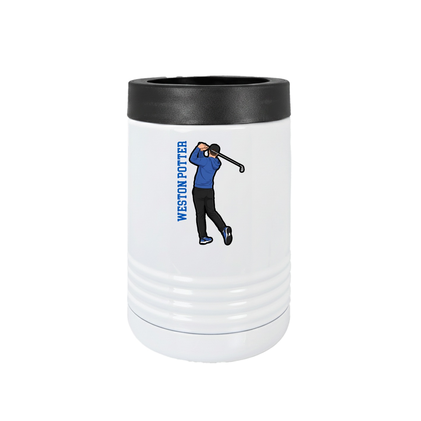 Beverage Holder — Name Vertical in White