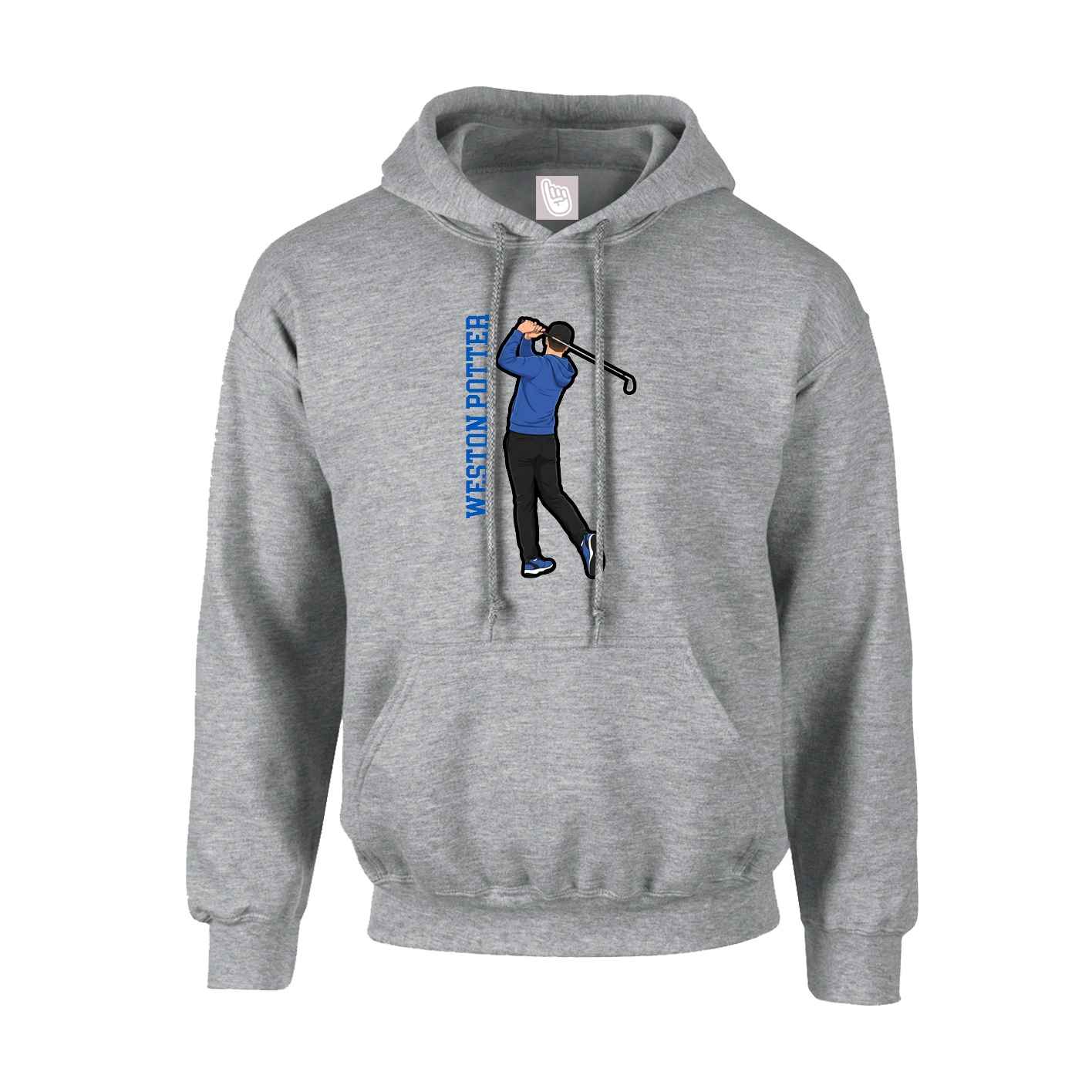 Hoodie — Name Vertical in Grey