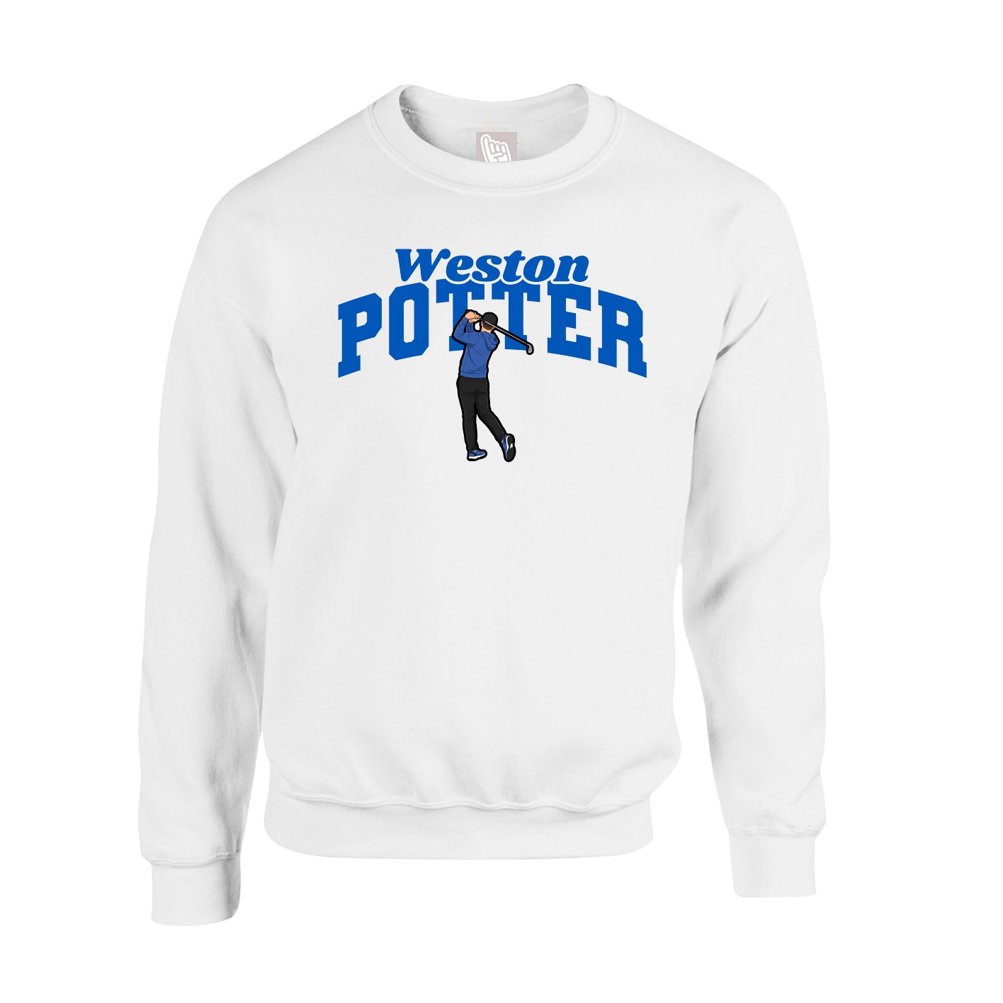 Fleece Crew — Signature Arch in White