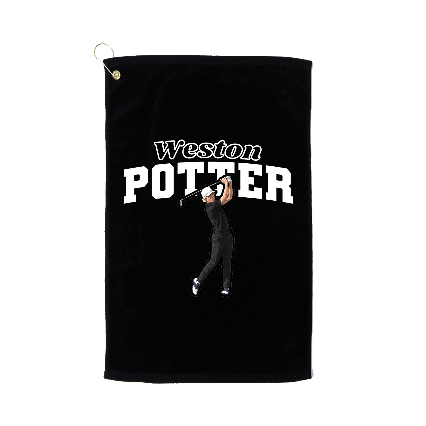 Golf Towel — Name Arch in Black