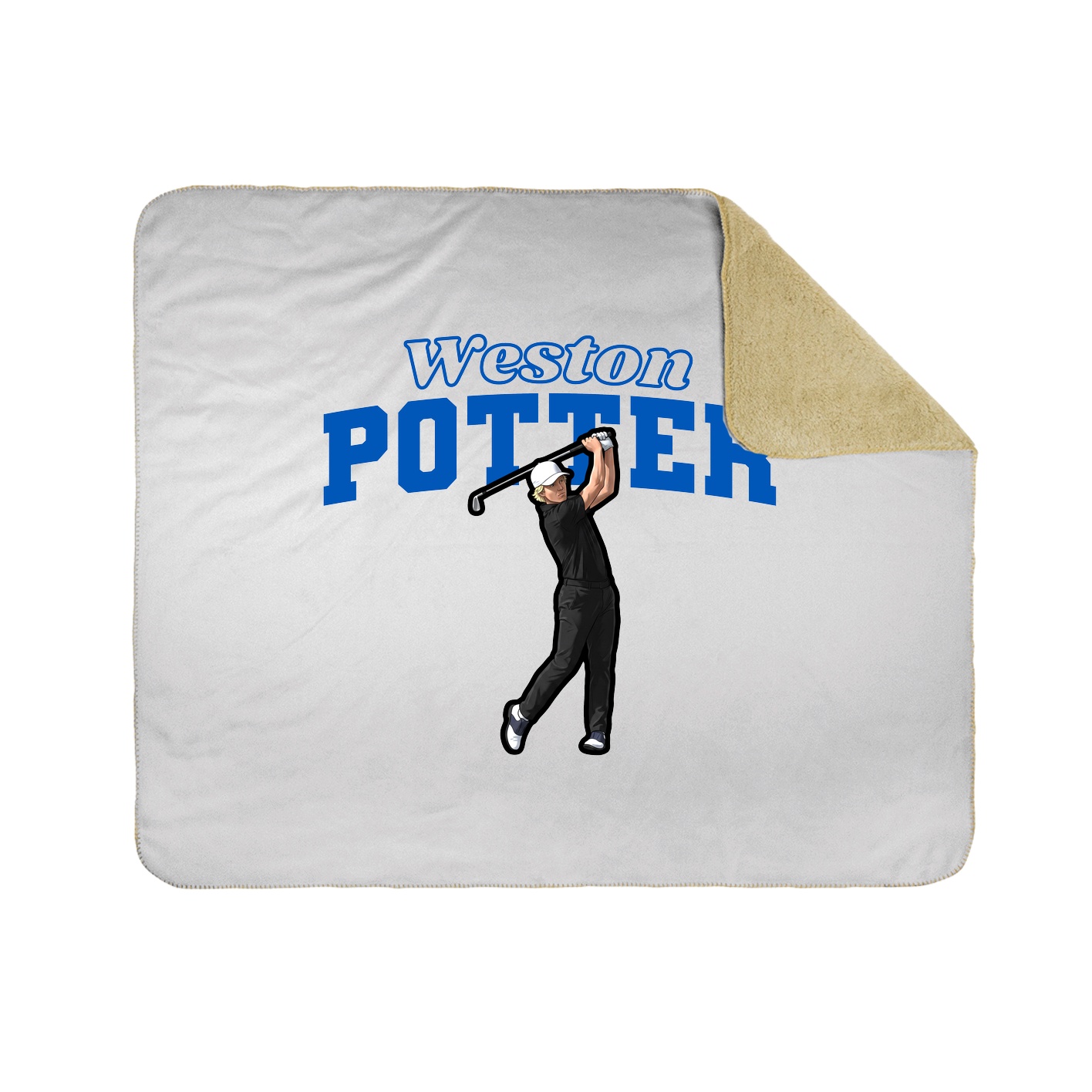 Throw Blanket — Name Arch in White