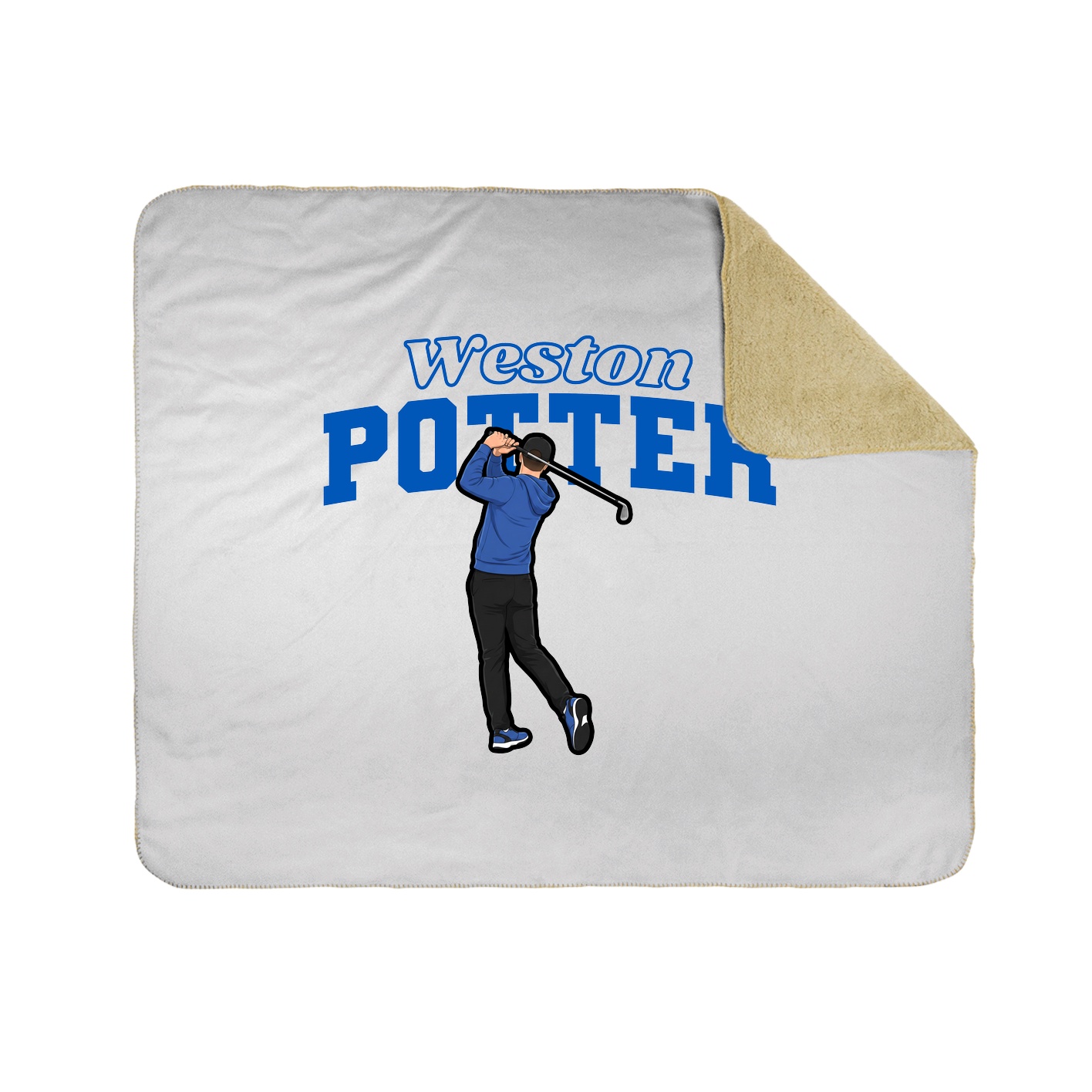 Throw Blanket — Name Arch in White