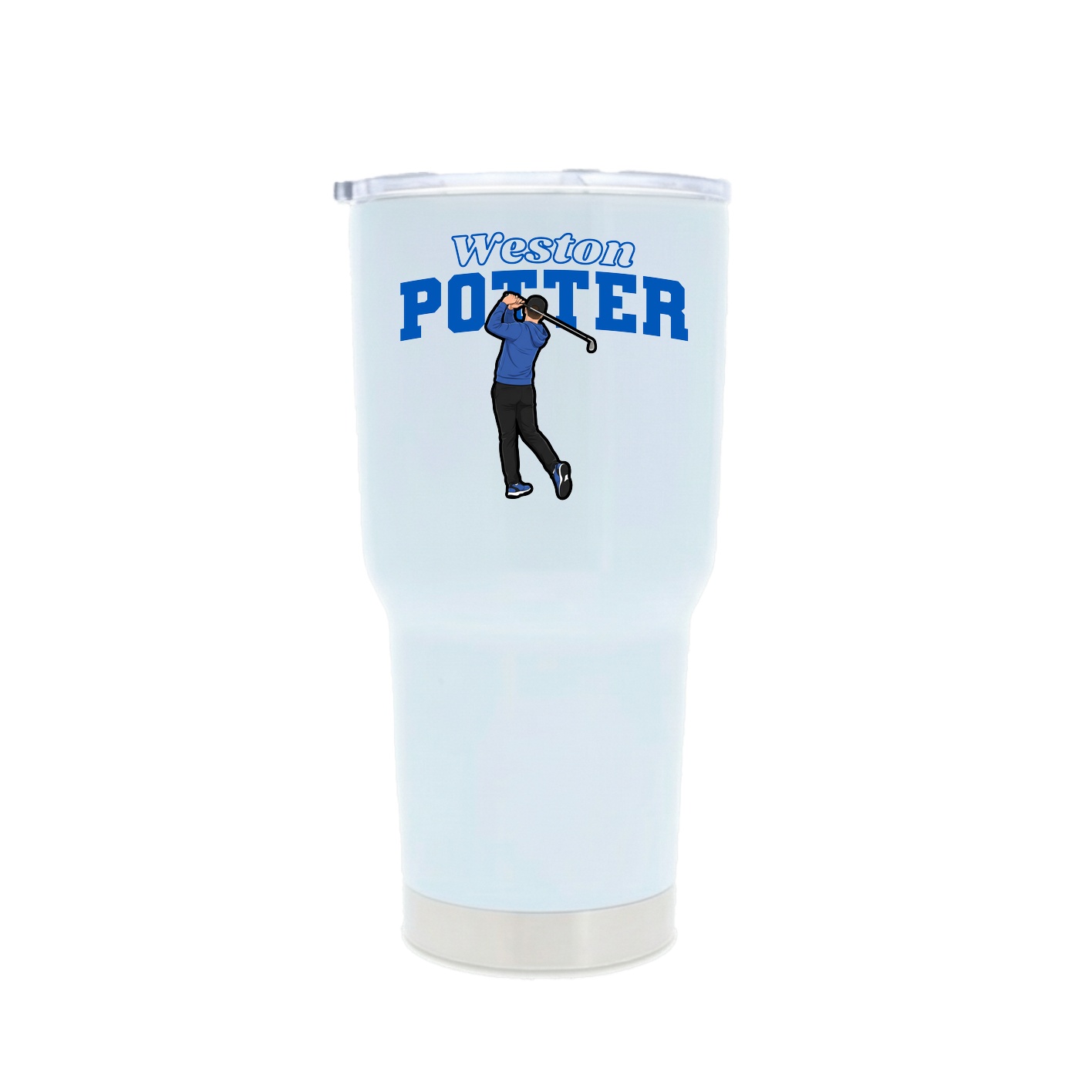 30oz Stainless Steel Tumbler — Name Arch in White