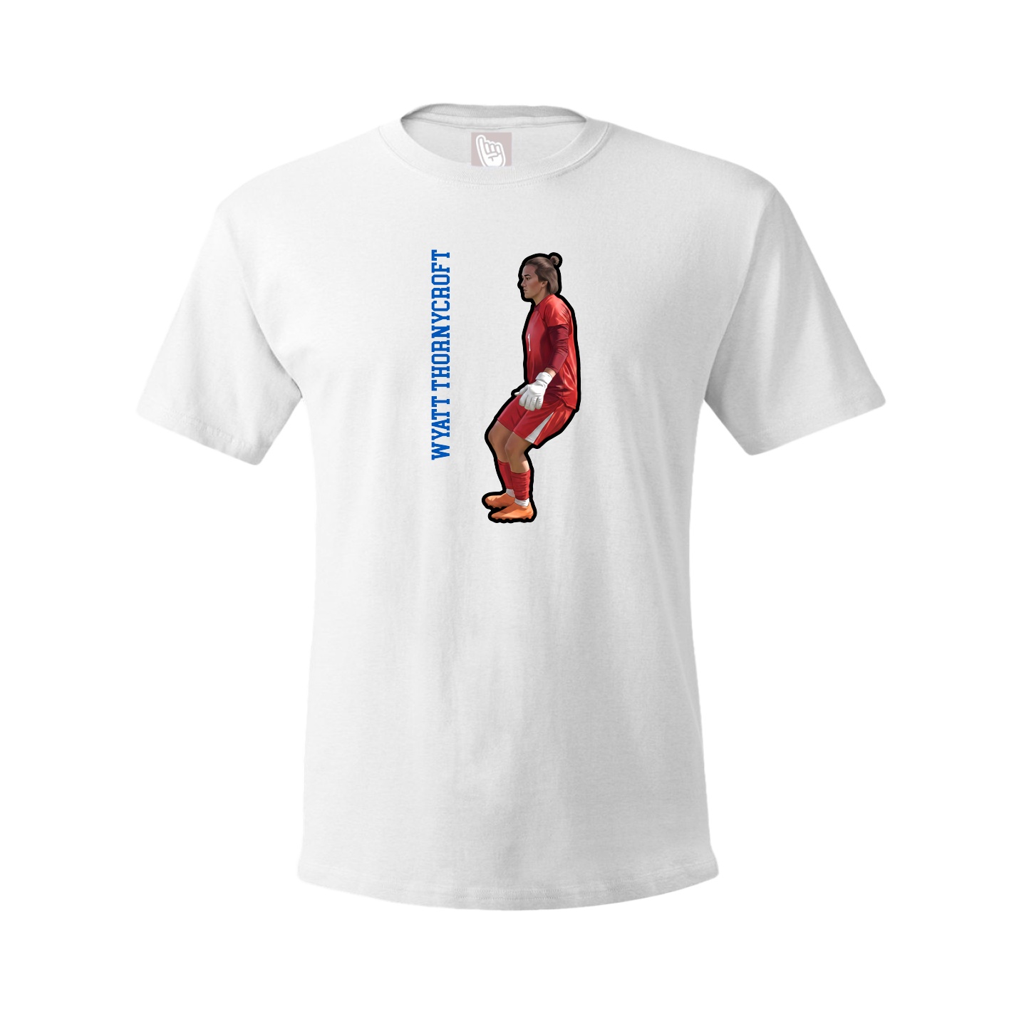 Youth Tee — Name Vertical in White
