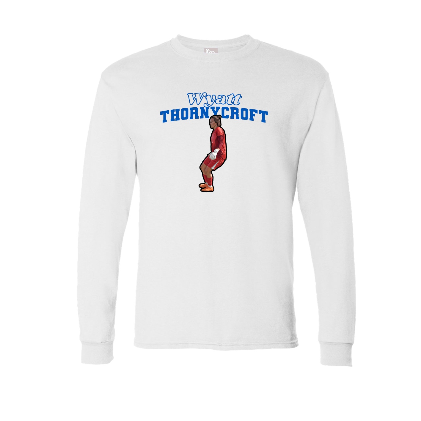 Long Sleeve Tee — Name Arch in White