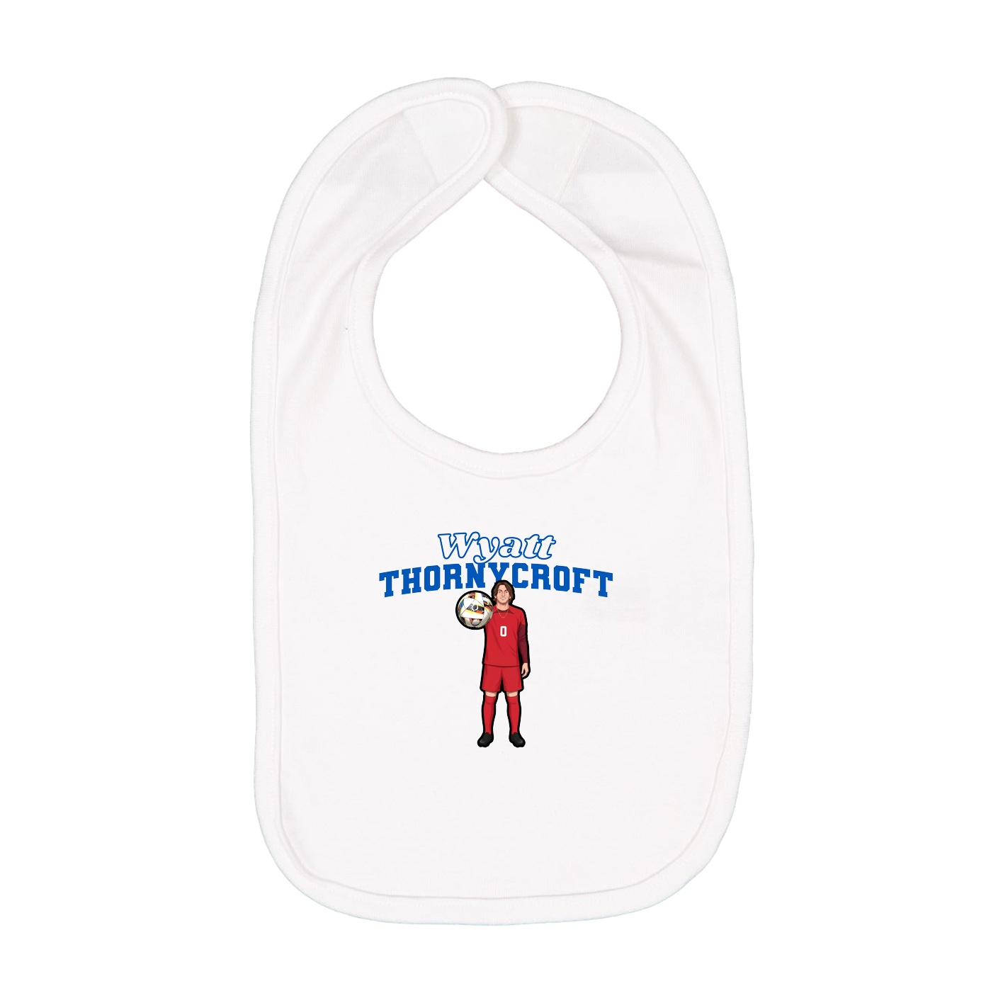 Infant Bib — Name Arch in White