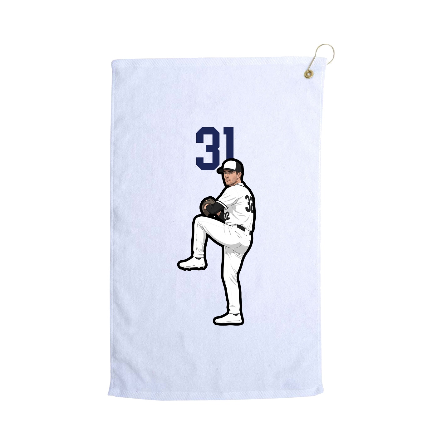 Golf Towel — Number Top in White