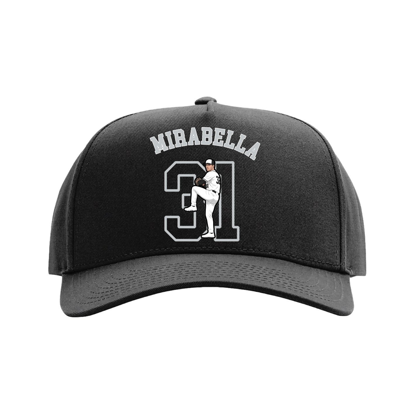 Full Fabric Five-Panel Champ Cap — Shirsey Arch in Black