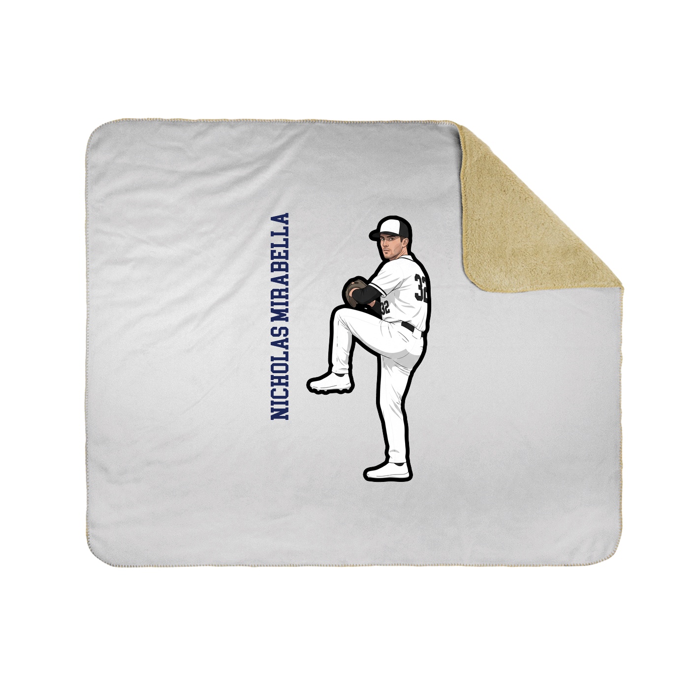 Throw Blanket — Name Vertical in White