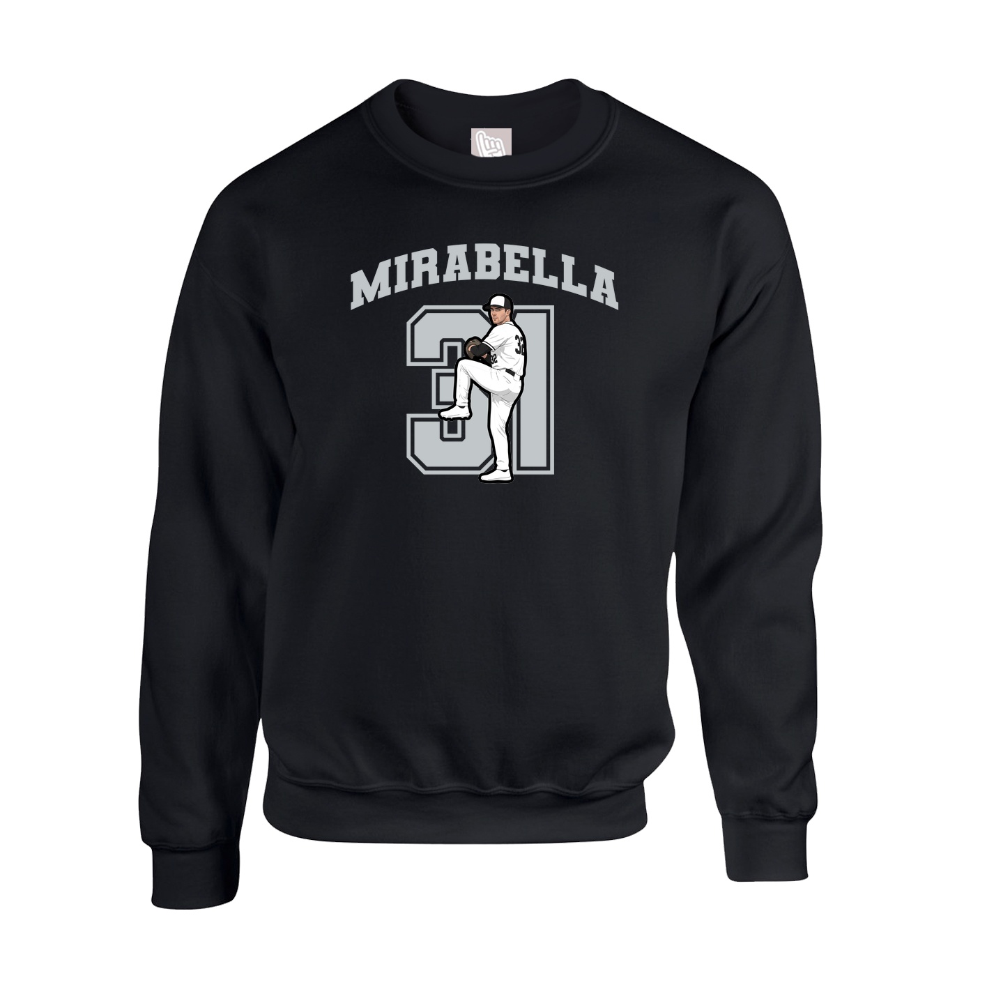 Fleece Crew — Number in Black