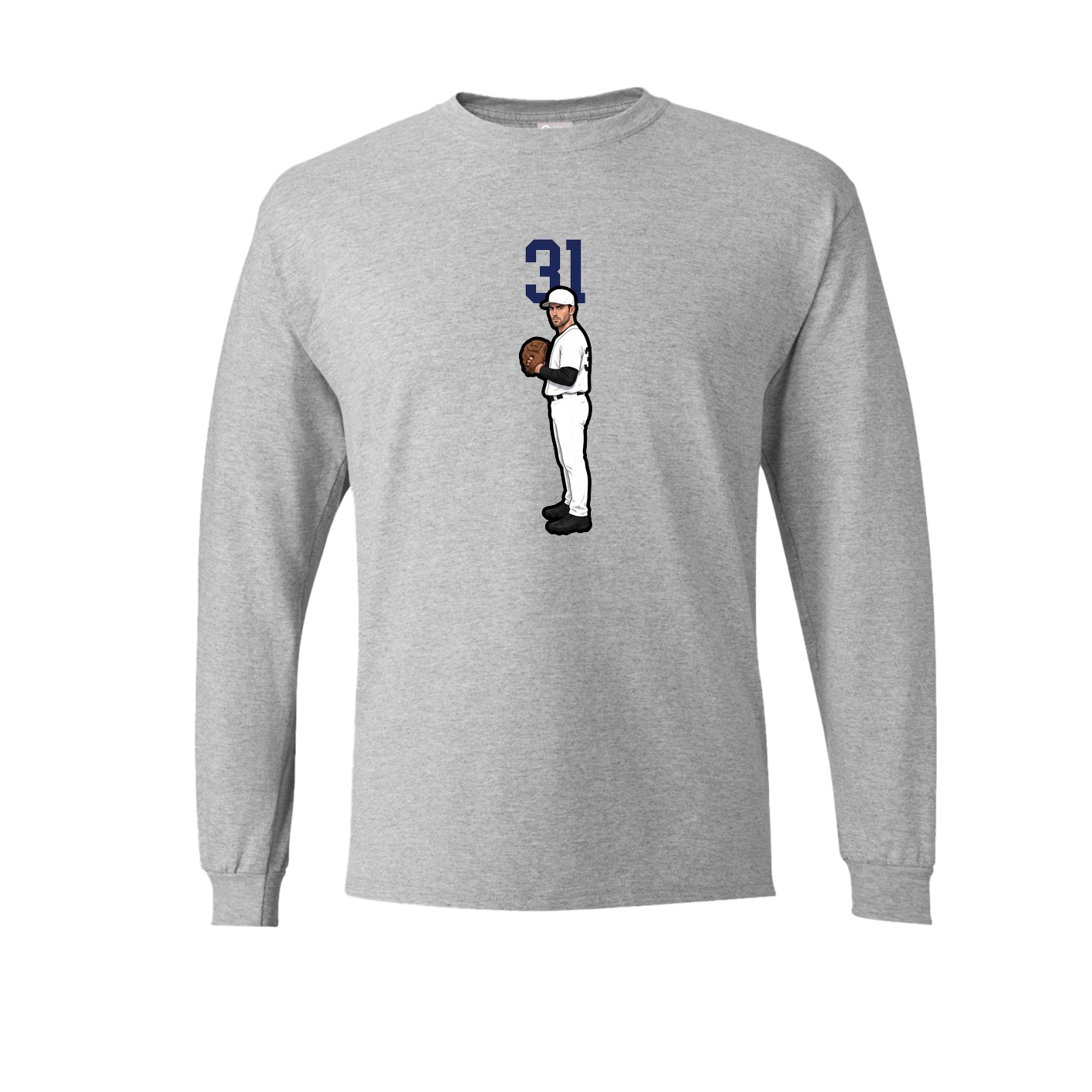 Long Sleeve Tee — Number Top in Grey