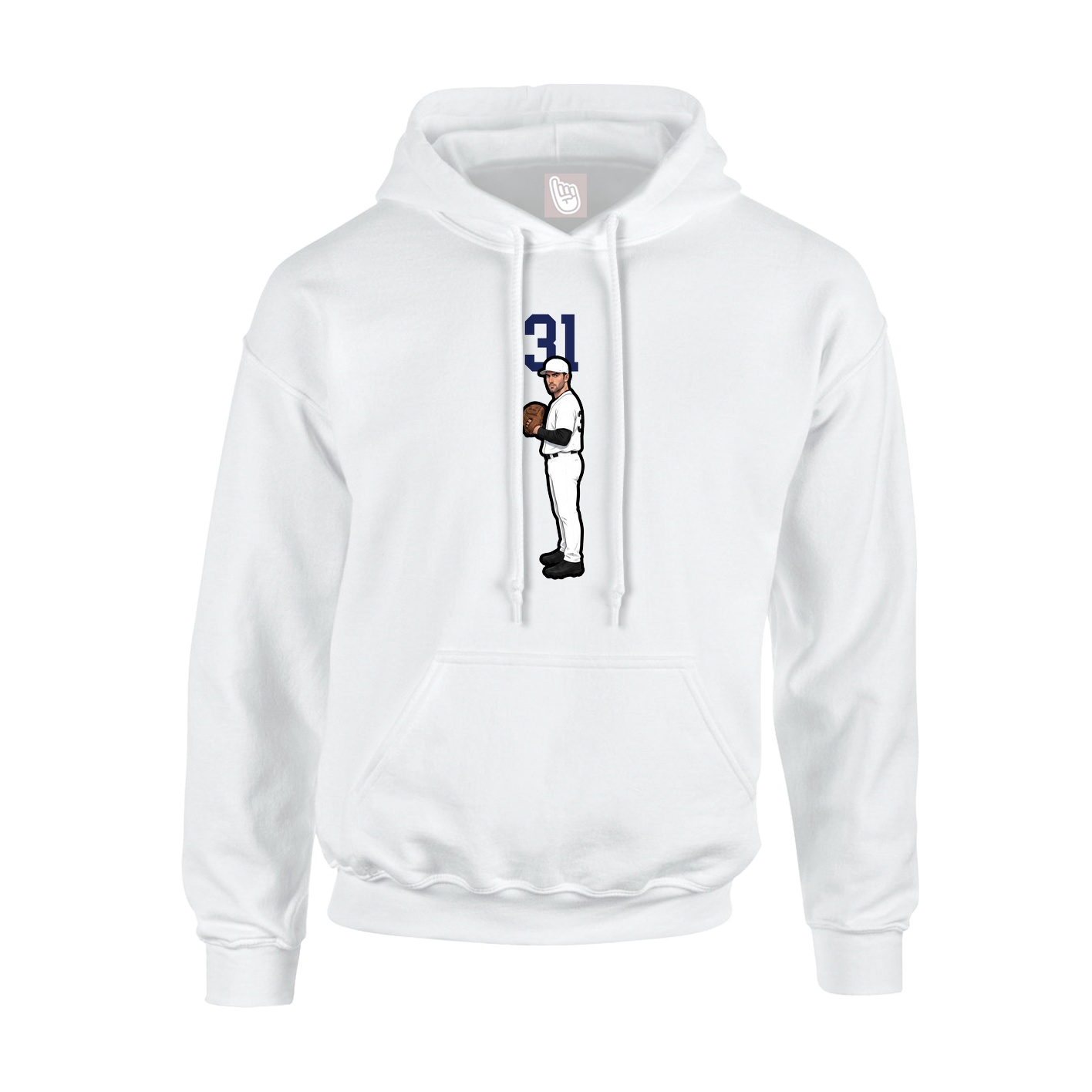 Youth Hoodie — Number Top in White