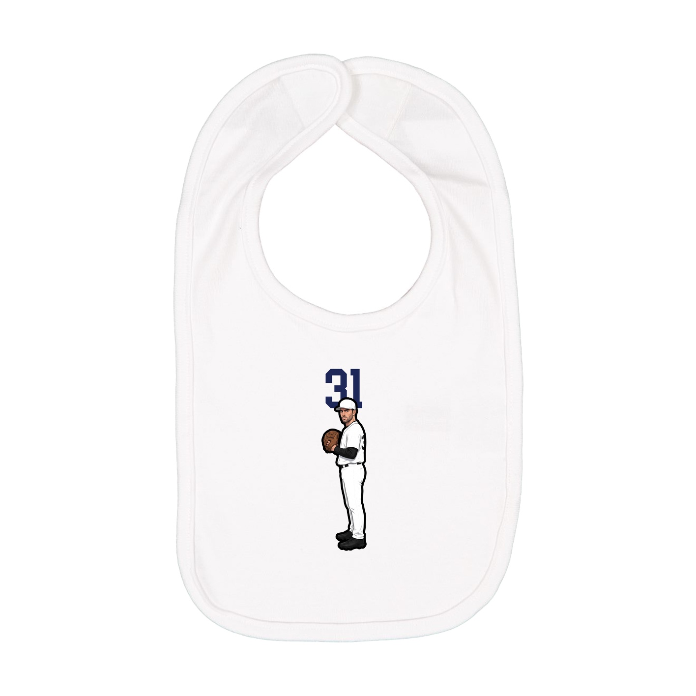 Infant Bib — Number Top in White