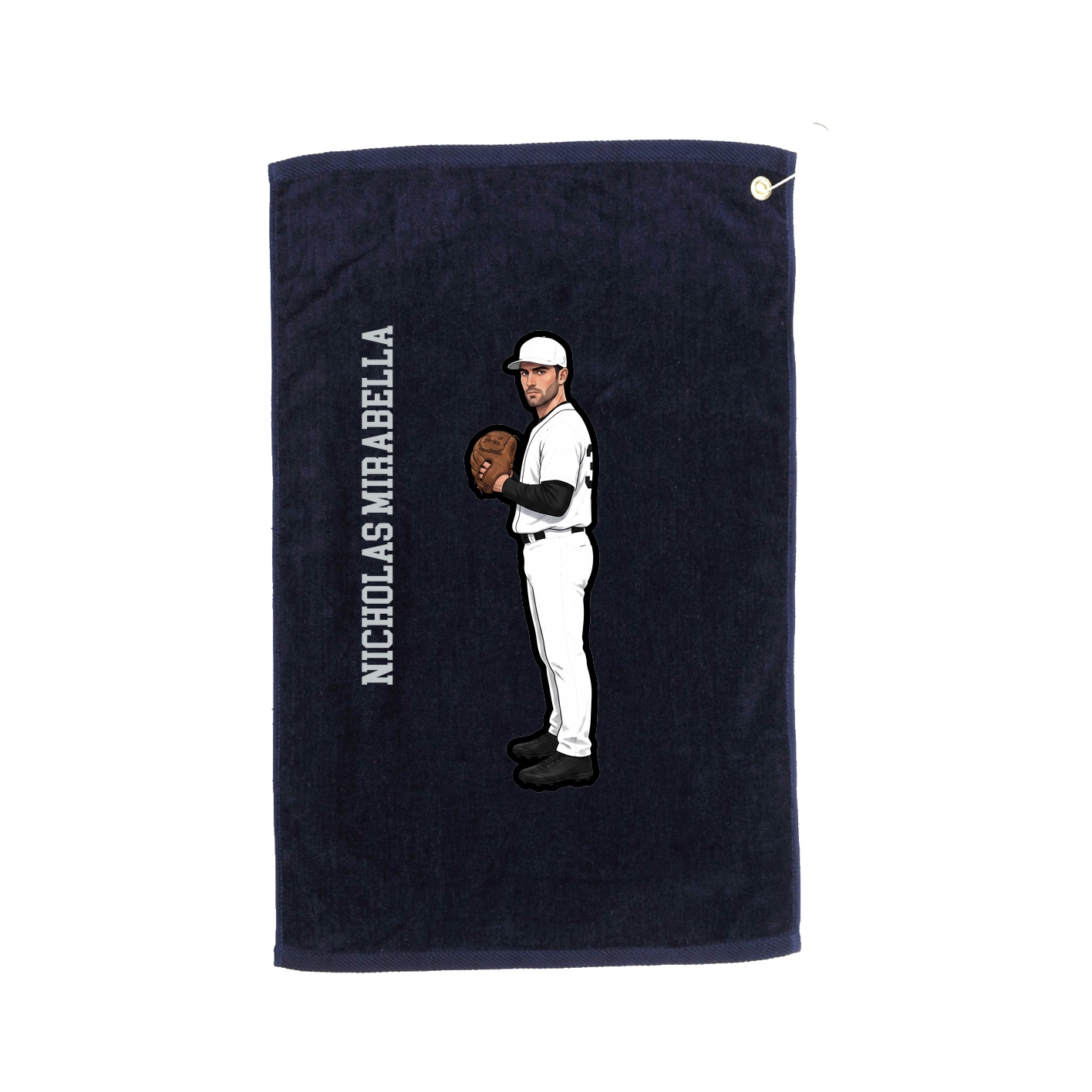 Golf Towel — Name Vertical in Navy