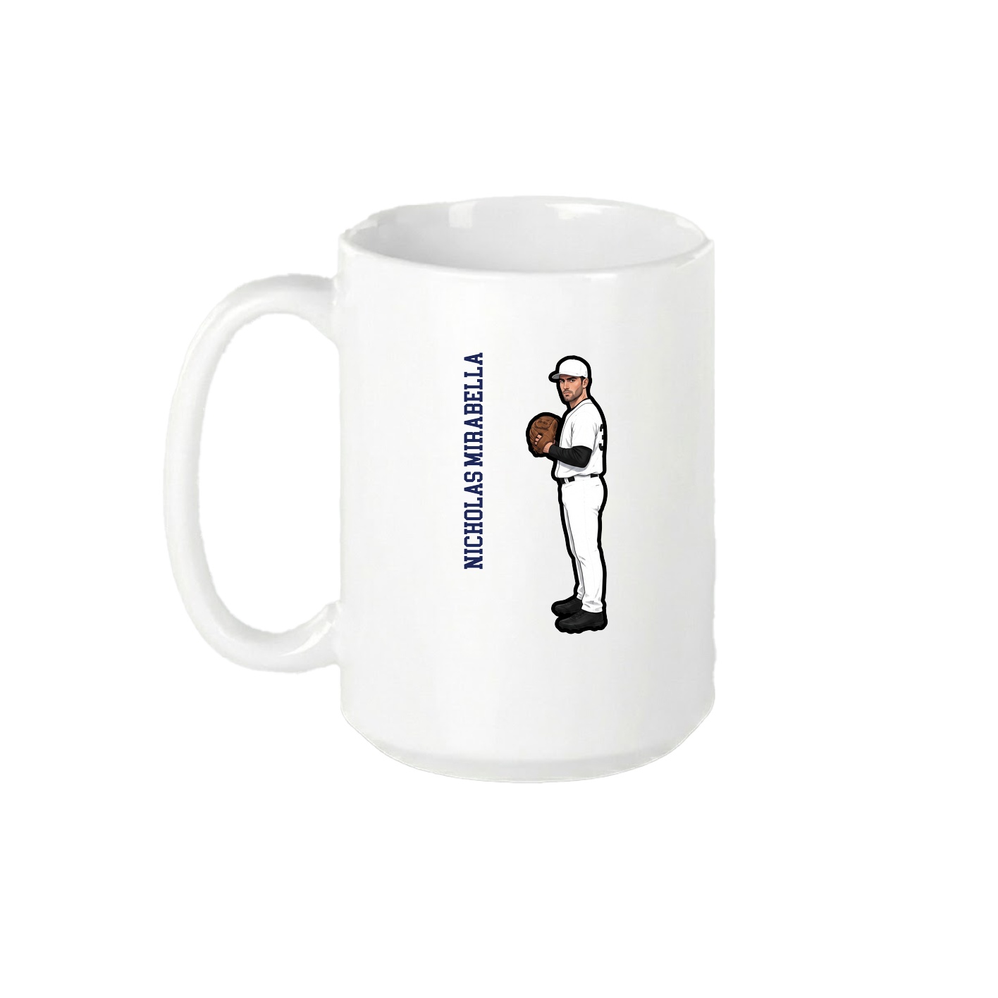 15oz Coffee Mug — Name Vertical in White